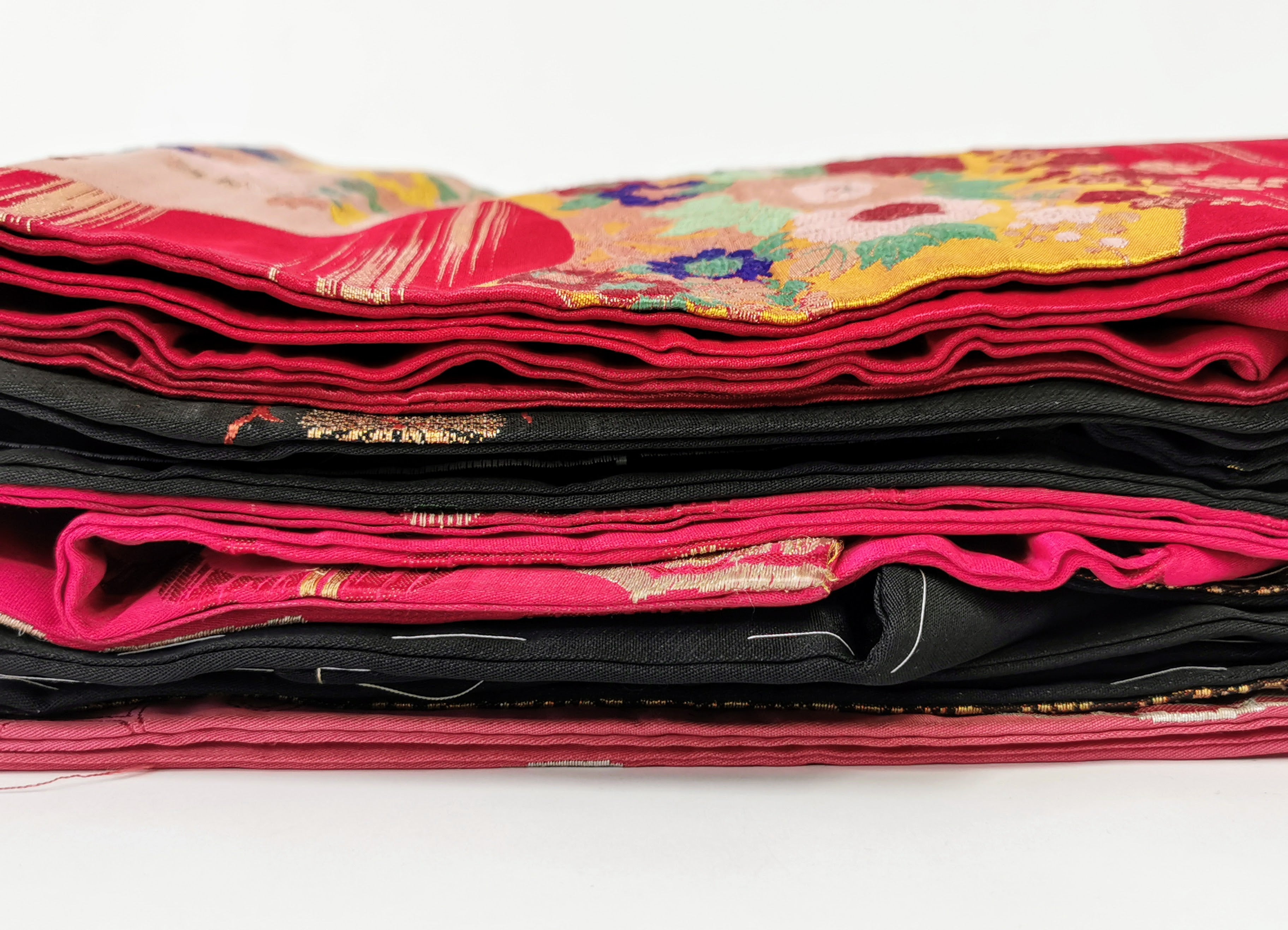 名古屋帯 5枚まとめ売り 女性 中古品 和装 和装小物 リメイク 古布リメイク ハギレ 帯 和柄 和装帯◆ton183