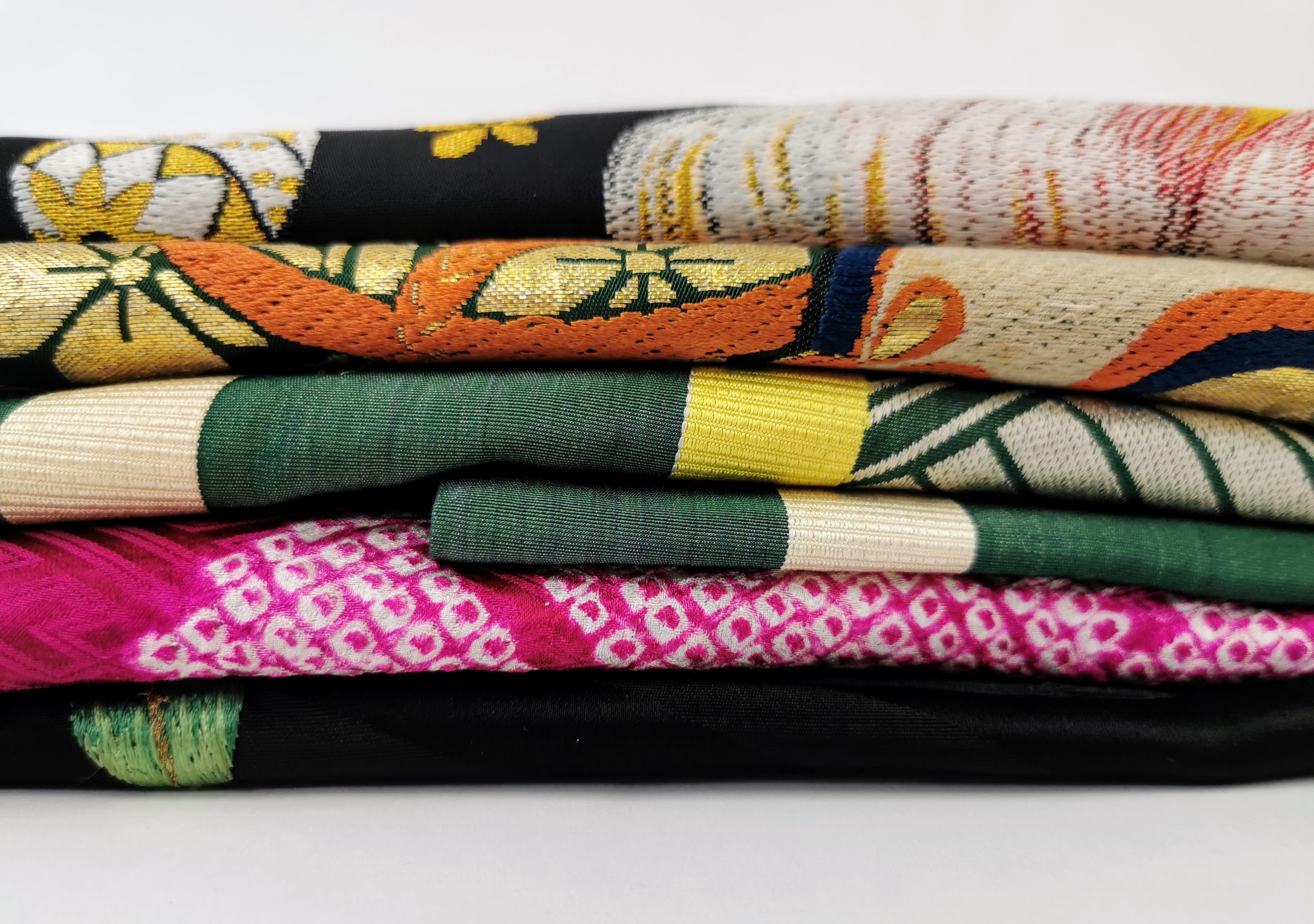 名古屋帯 5枚まとめ 女性 中古品 和装 和装小物 リメイク 古布リメイク ハギレ 帯 和柄 和装帯◆KJO184