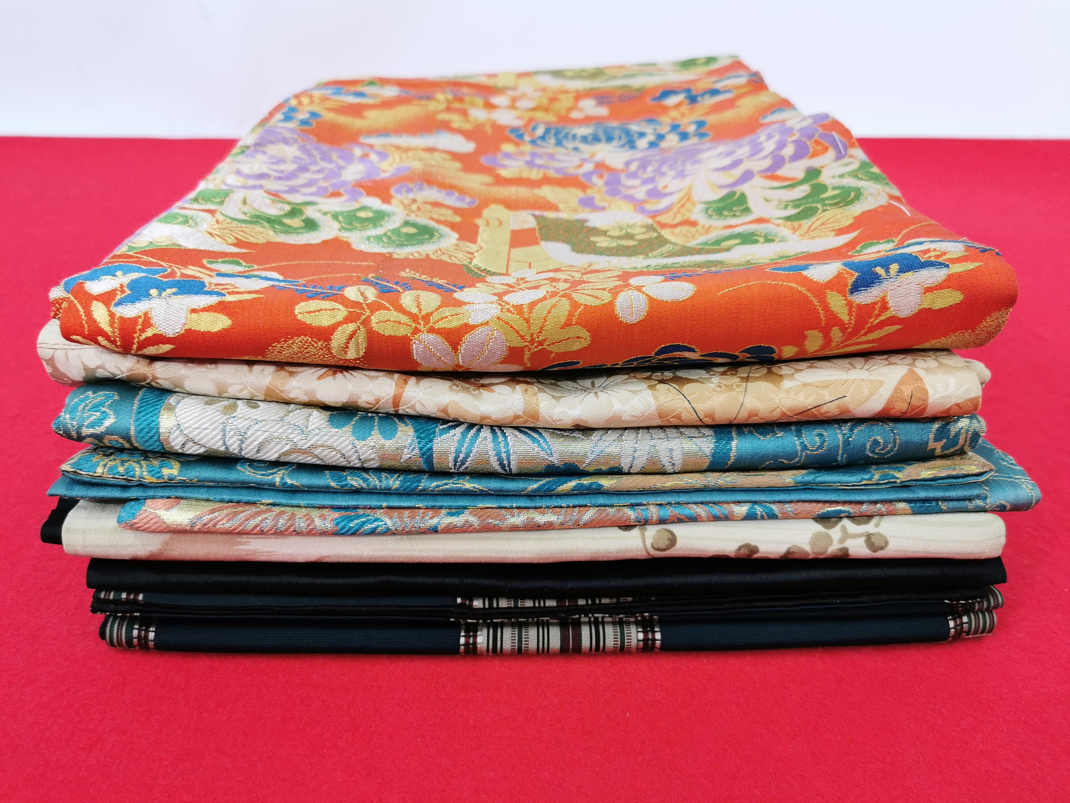 袋帯 5枚まとめ売り 中古品 和装 和装小物 リメイク 古布リメイク ハギレ 帯 和柄 和装帯◆tof190