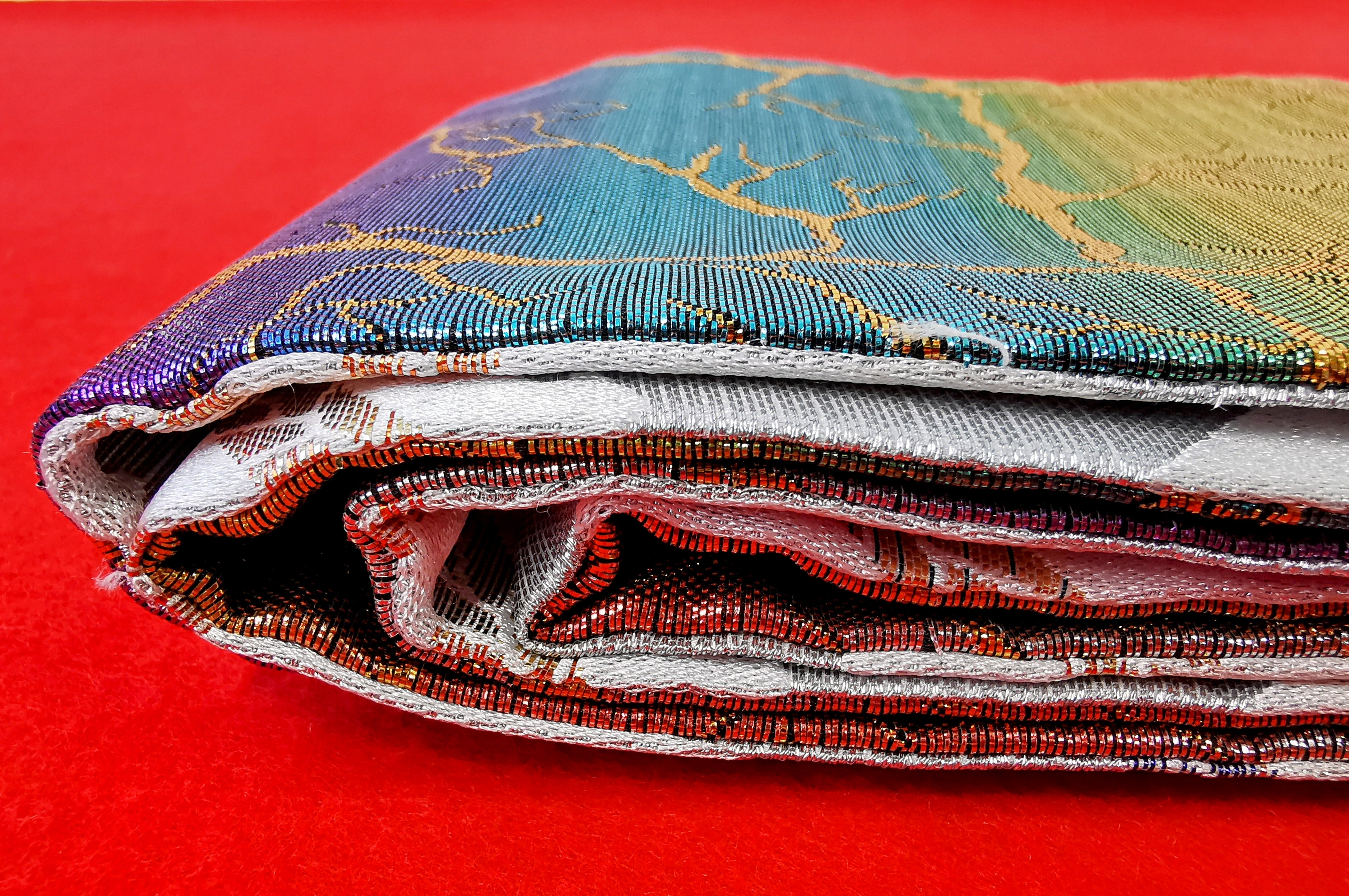 男角帯 リバーシブル 男性帯 メンズ帯 男着物帯 男浴衣帯 中古【 カラフル/光沢】tok197