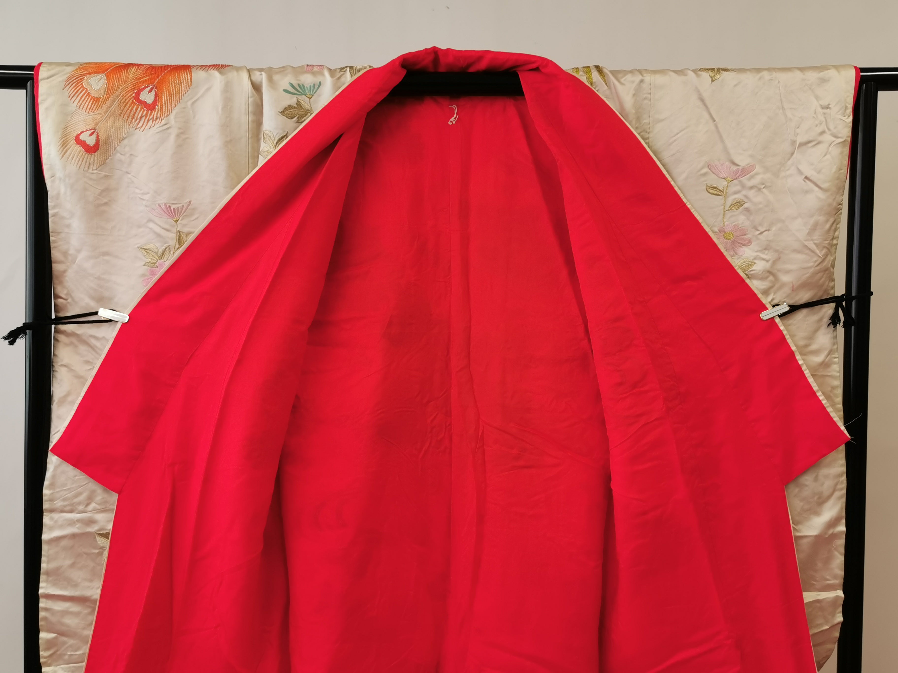 お引きずり 花嫁衣装 結婚式 豪華 刺繍 婚礼 ウエディング 古着◆twff221