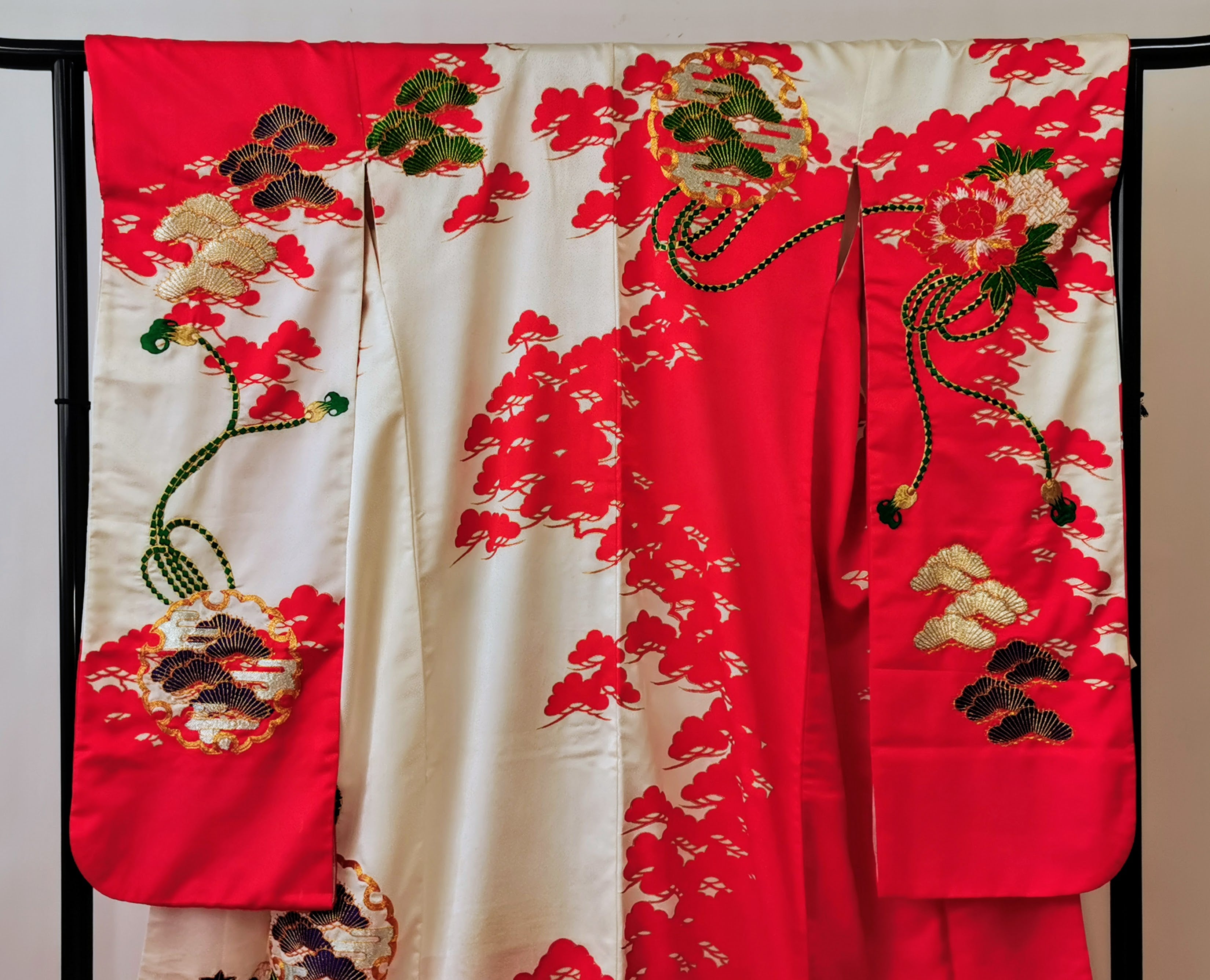 引き振袖 お引きずり 花嫁衣装 結婚式 豪華 刺繍 婚礼 ウエディング 古着◆twff225