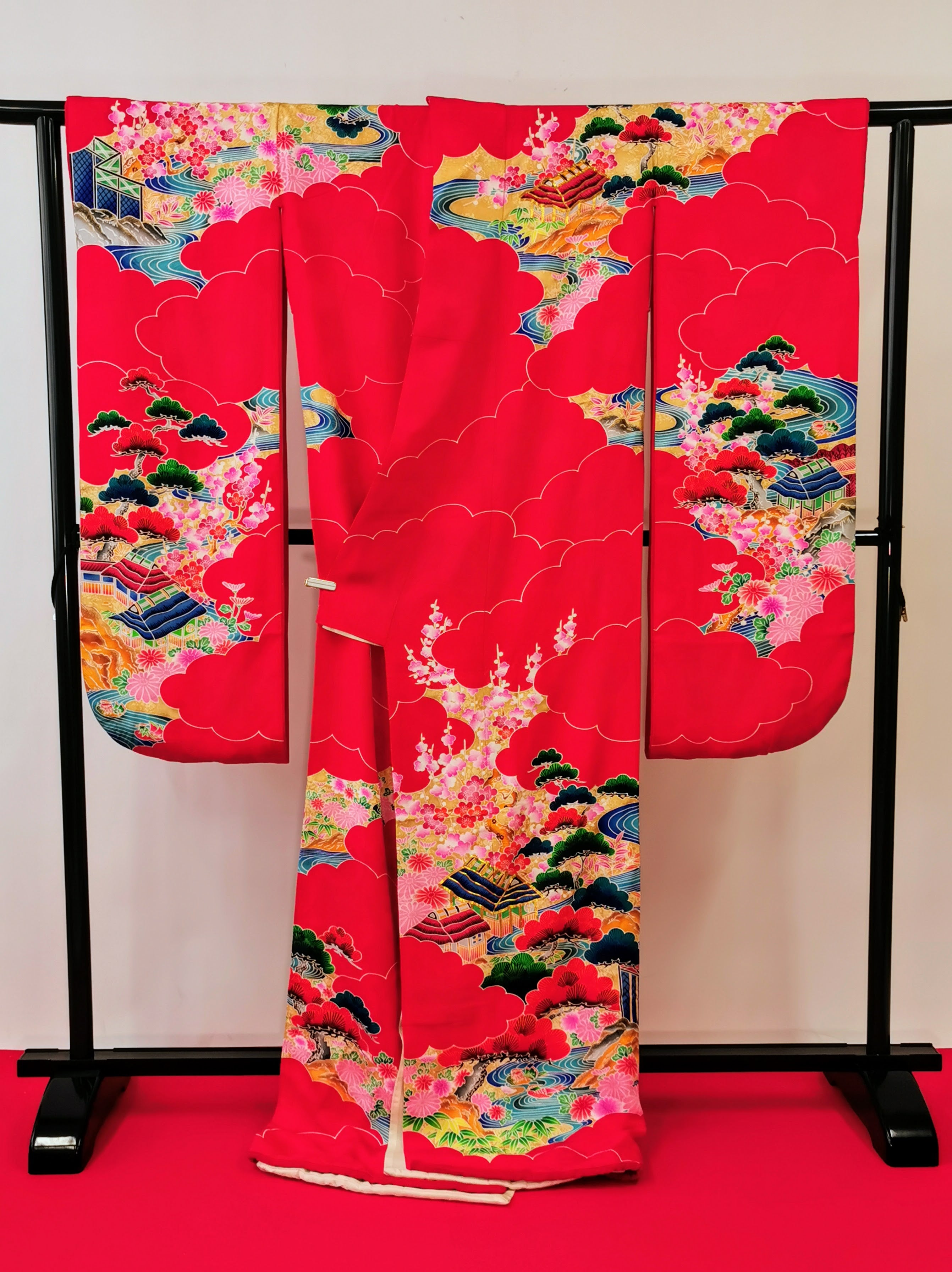 引き振袖 お引きずり 花嫁衣装 結婚式 豪華 刺繍 婚礼 ウエディング 古着◆twff226