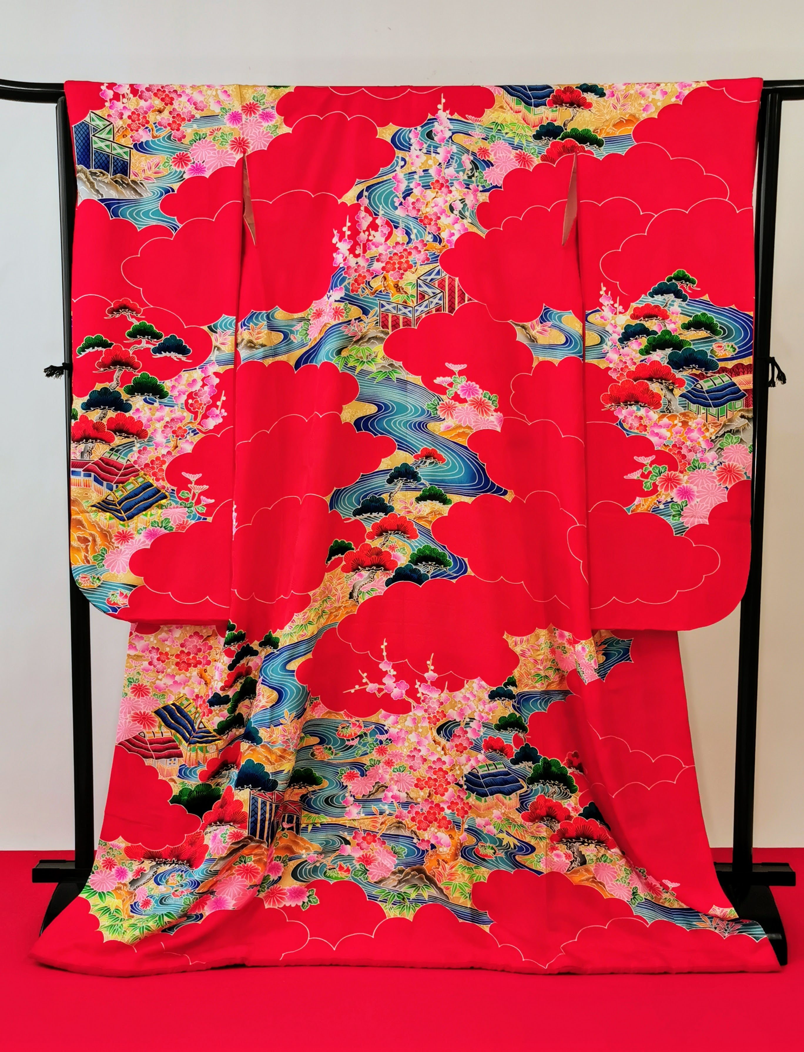 引き振袖 お引きずり 花嫁衣装 結婚式 豪華 刺繍 婚礼 ウエディング 古着◆twff226