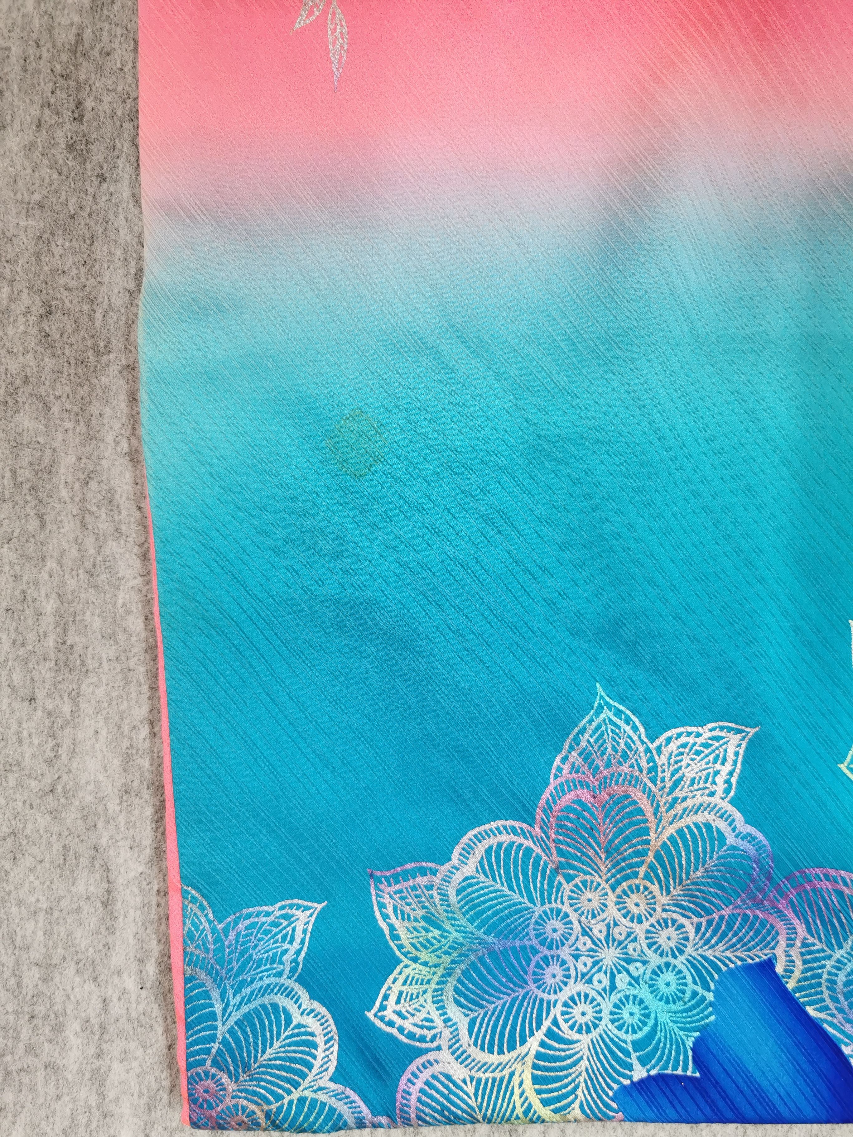 引き振袖 お引きずり 蛍光 可愛い 花嫁衣装 結婚式 豪華 婚礼 ウエディング 古着◆twff238