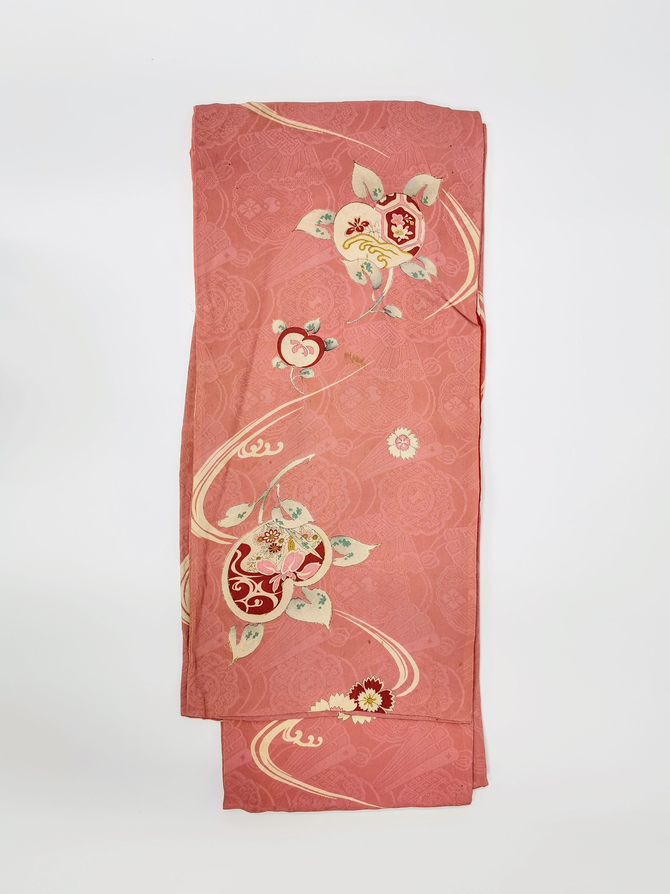 まとめ売り5点 女性 中古着物 暖色系◆twk340