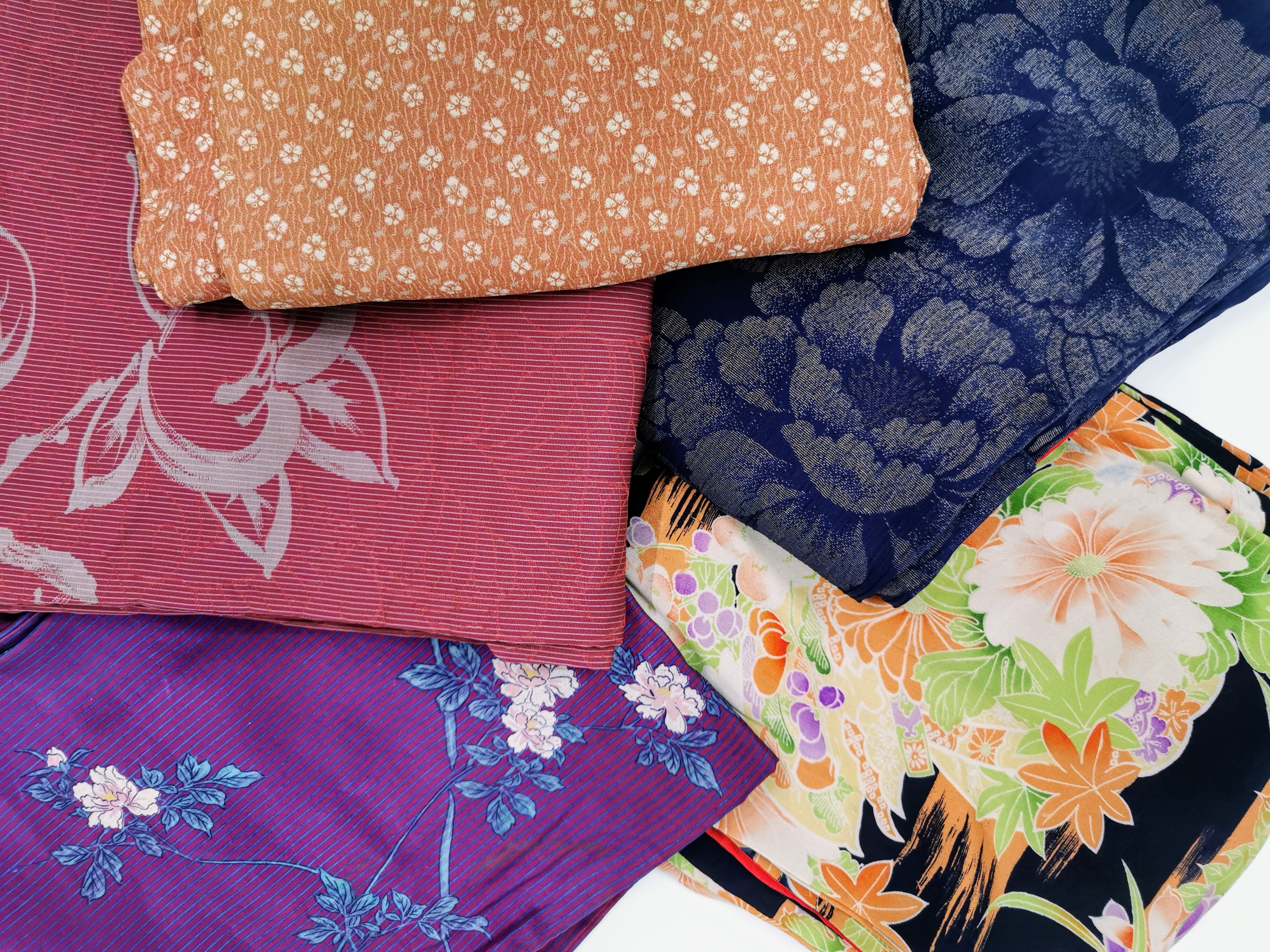 まとめ売り5点 女性 中古着物 花柄♪◆twk339