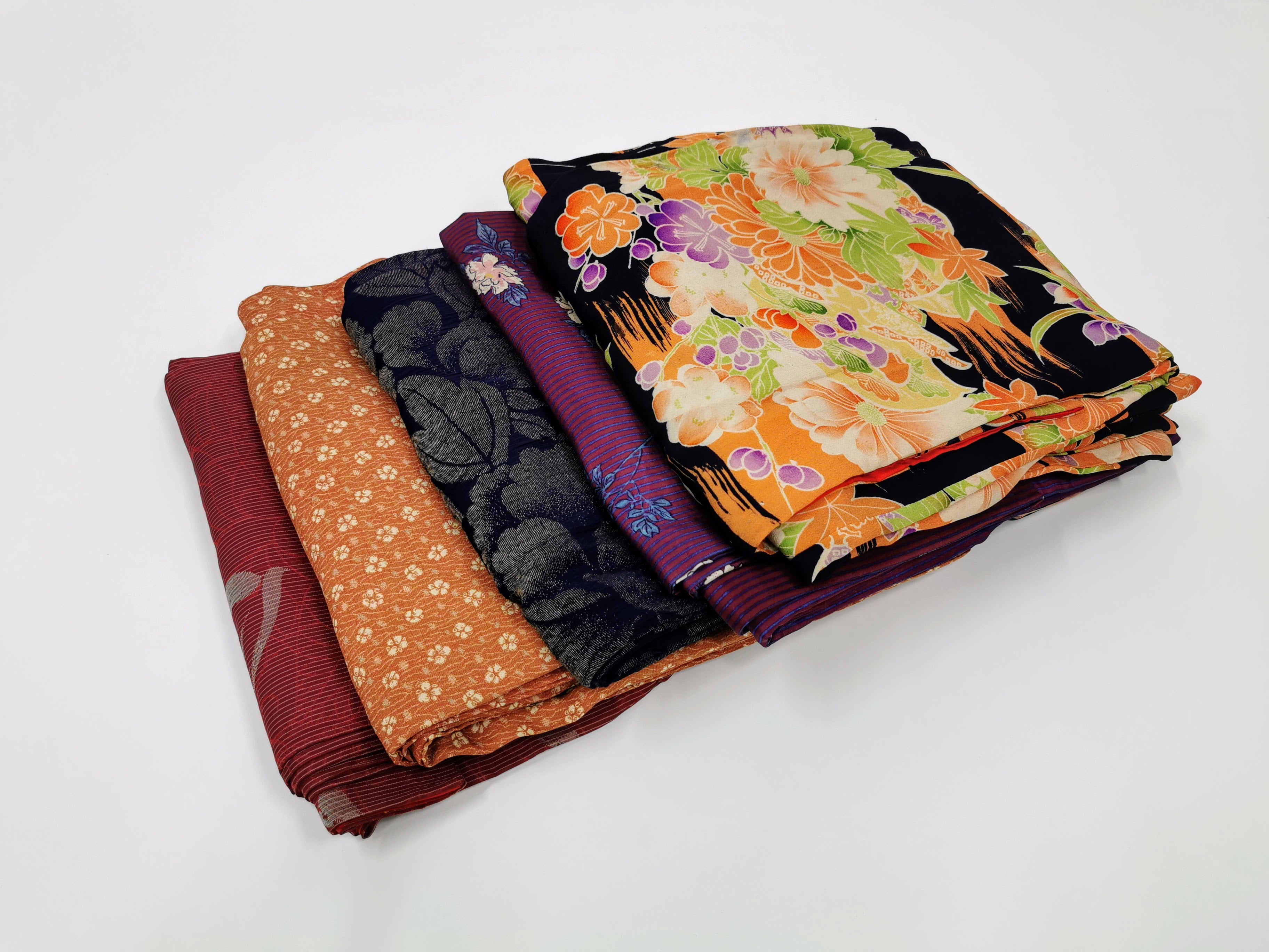 まとめ売り5点 女性 中古着物 花柄♪◆twk339