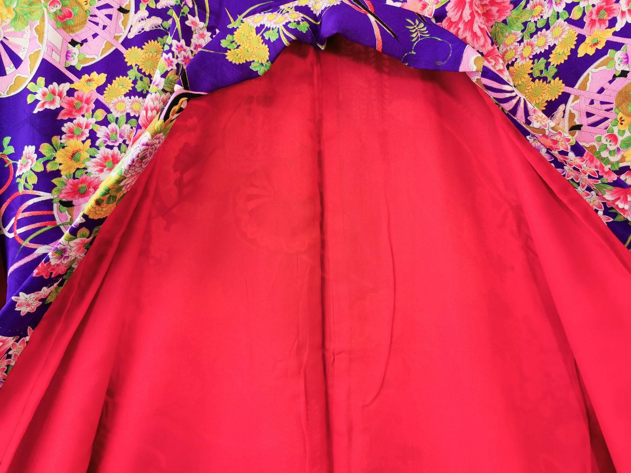 着物 女児・小柄女性 アンティーク 小紋 リユース◆twkh378