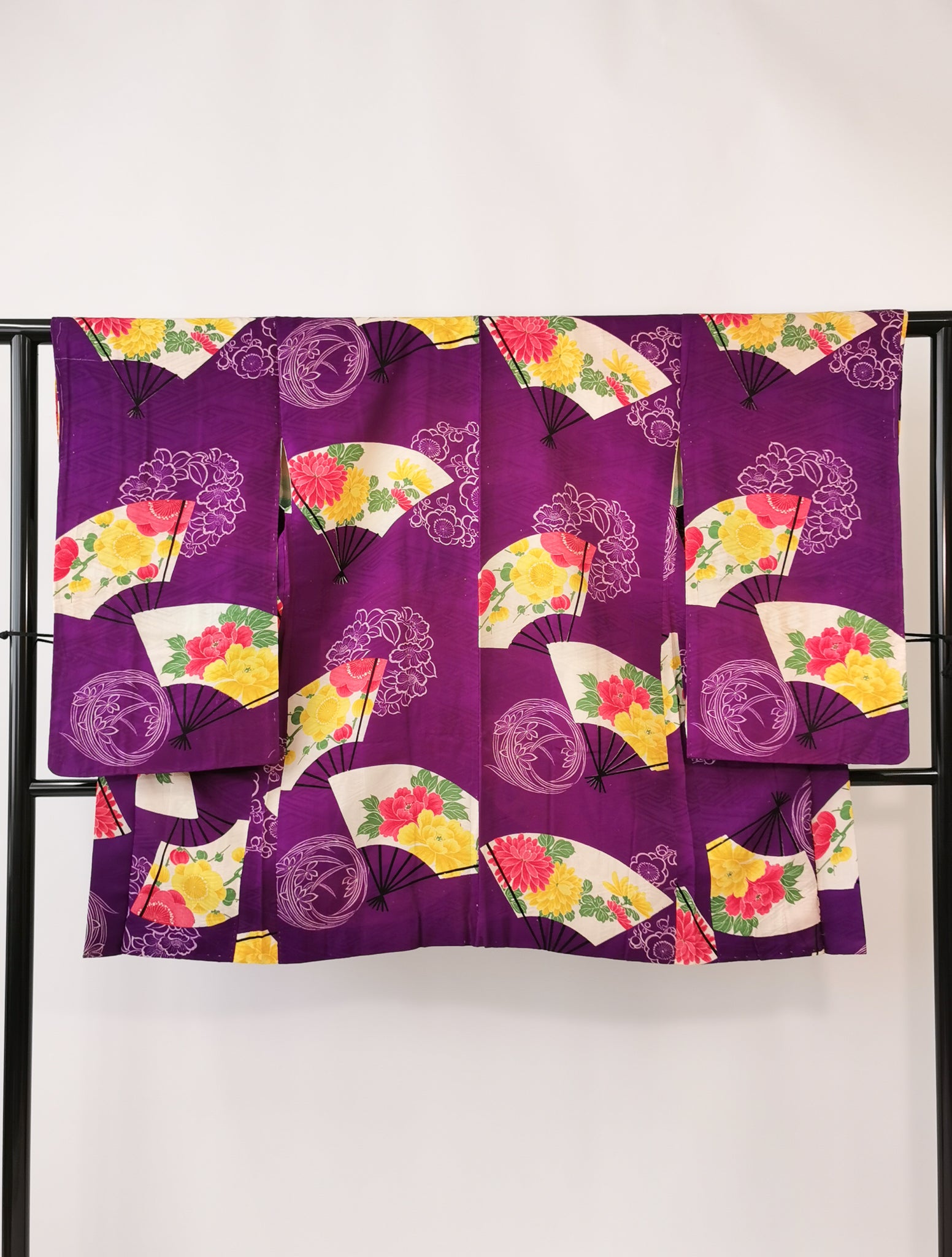 長羽織 正絹 アンティーク 羽織紐付き リユース◆twh382