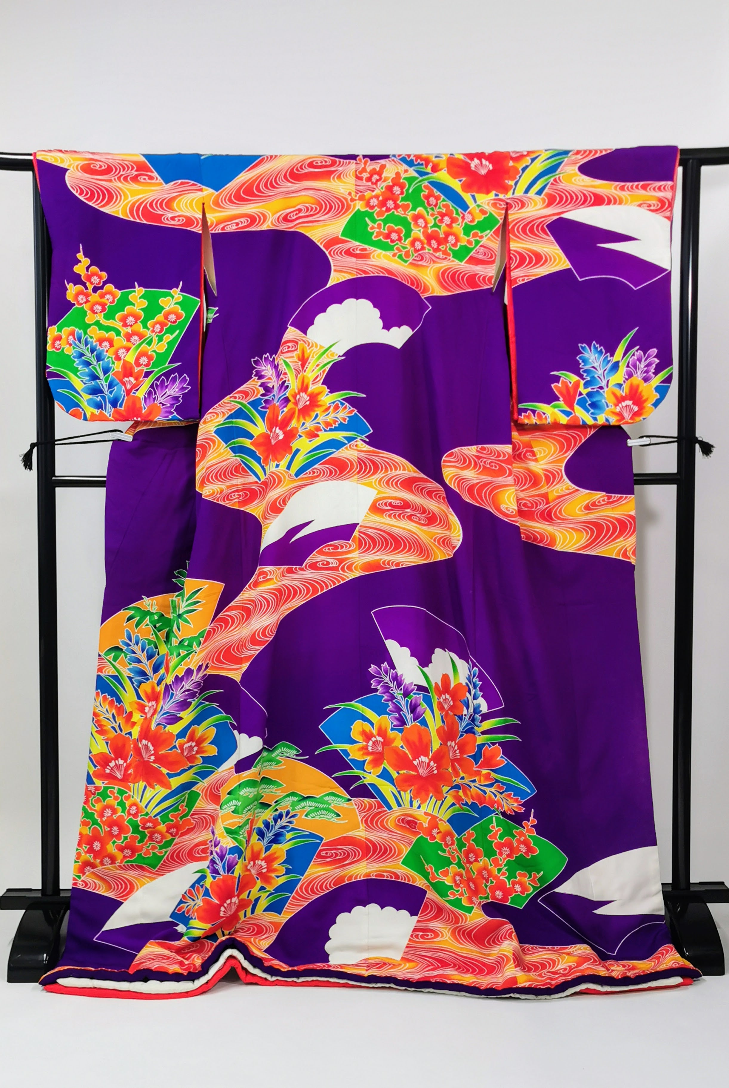 Dance Kimono Hem-dragging furisode Theater Stage Vintage clothing ◆twff651