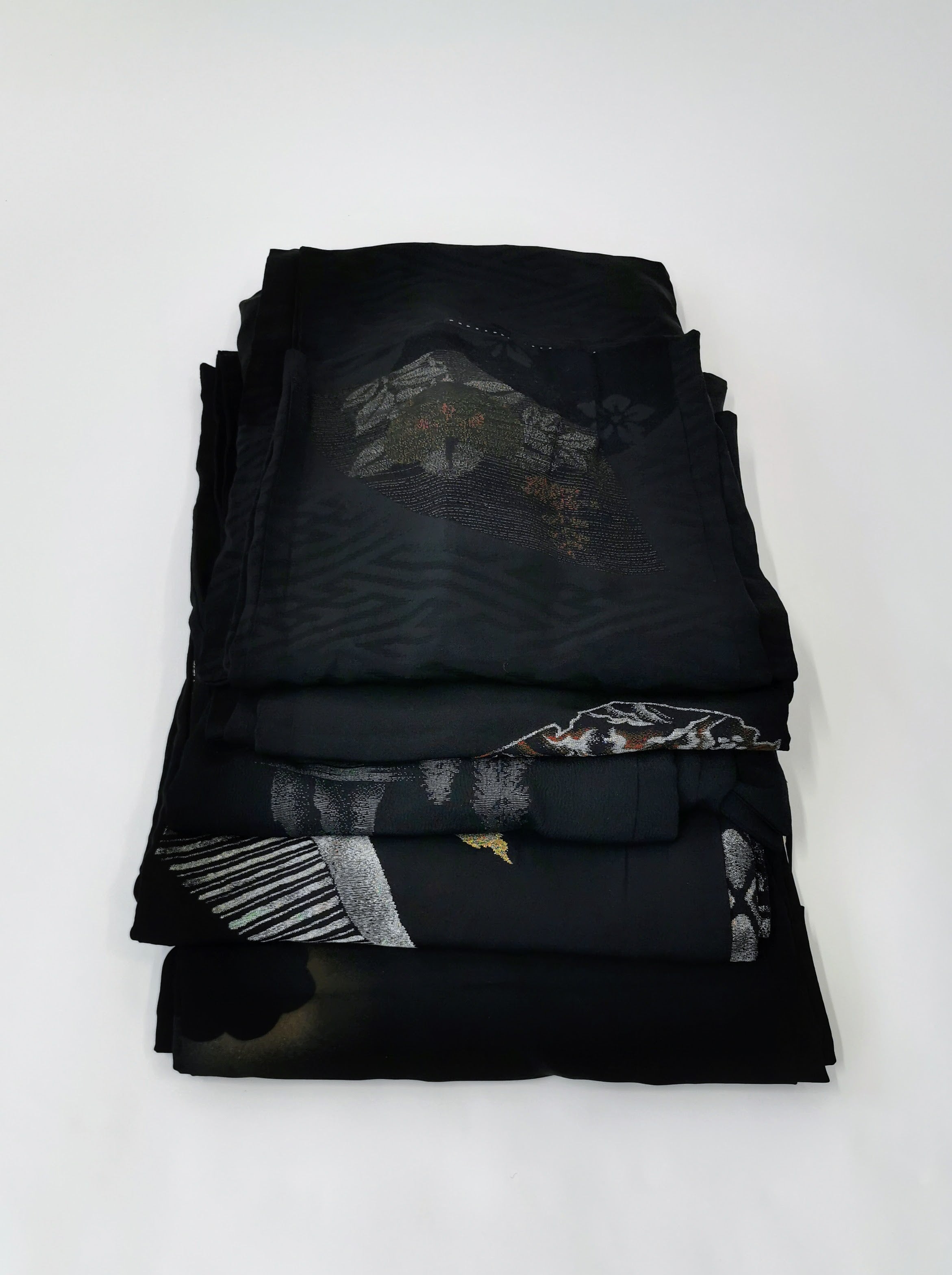 5 black haori jackets, sold as a set, recycled jackets ◆twh660