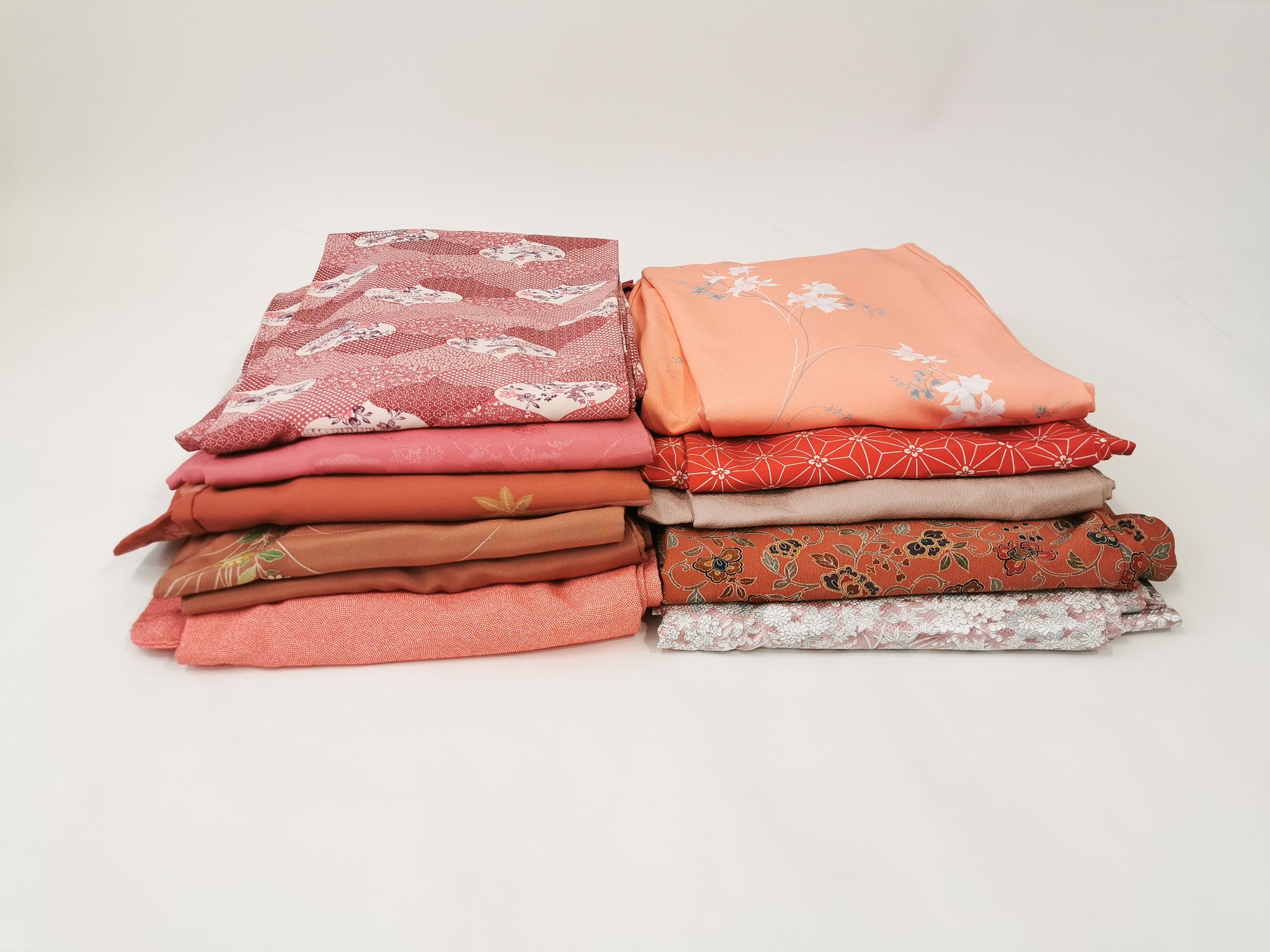 10pcs Women’s Washable Kimono Set – Pink Color Assortment / 女性用 洗える着物 10枚セット(ピンク系)◆twk712
