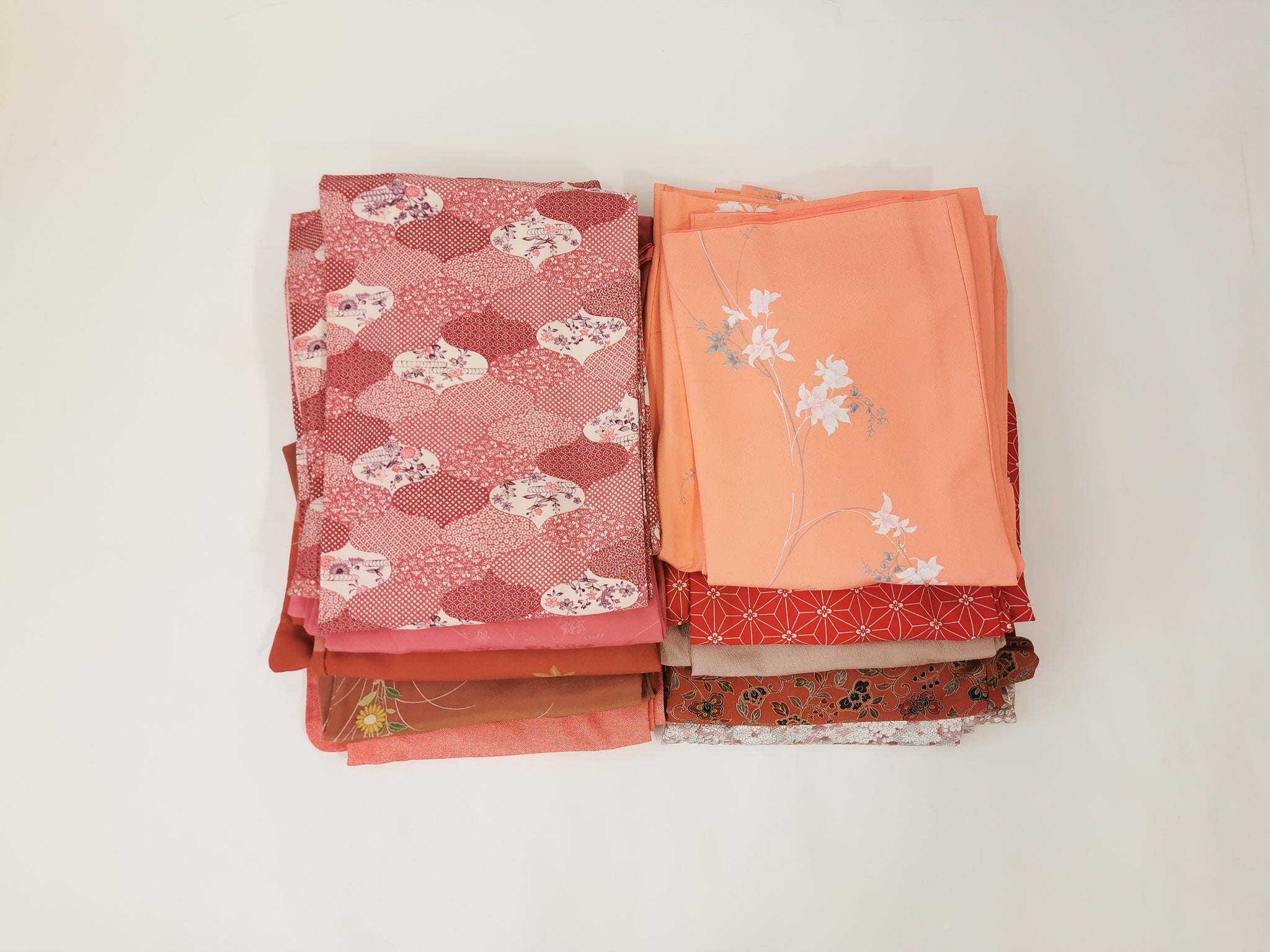 10pcs Women’s Washable Kimono Set – Pink Color Assortment / 女性用 洗える着物 10枚セット(ピンク系)◆twk712