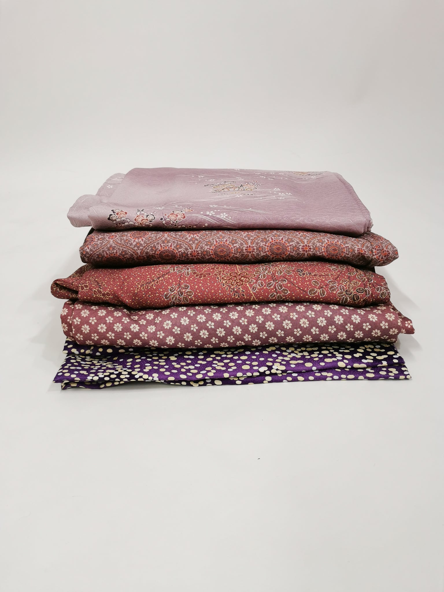 Washable Pink Kimono Bundle 5pcs – 洗える女性着物 ピンク系5枚セット◆twk713