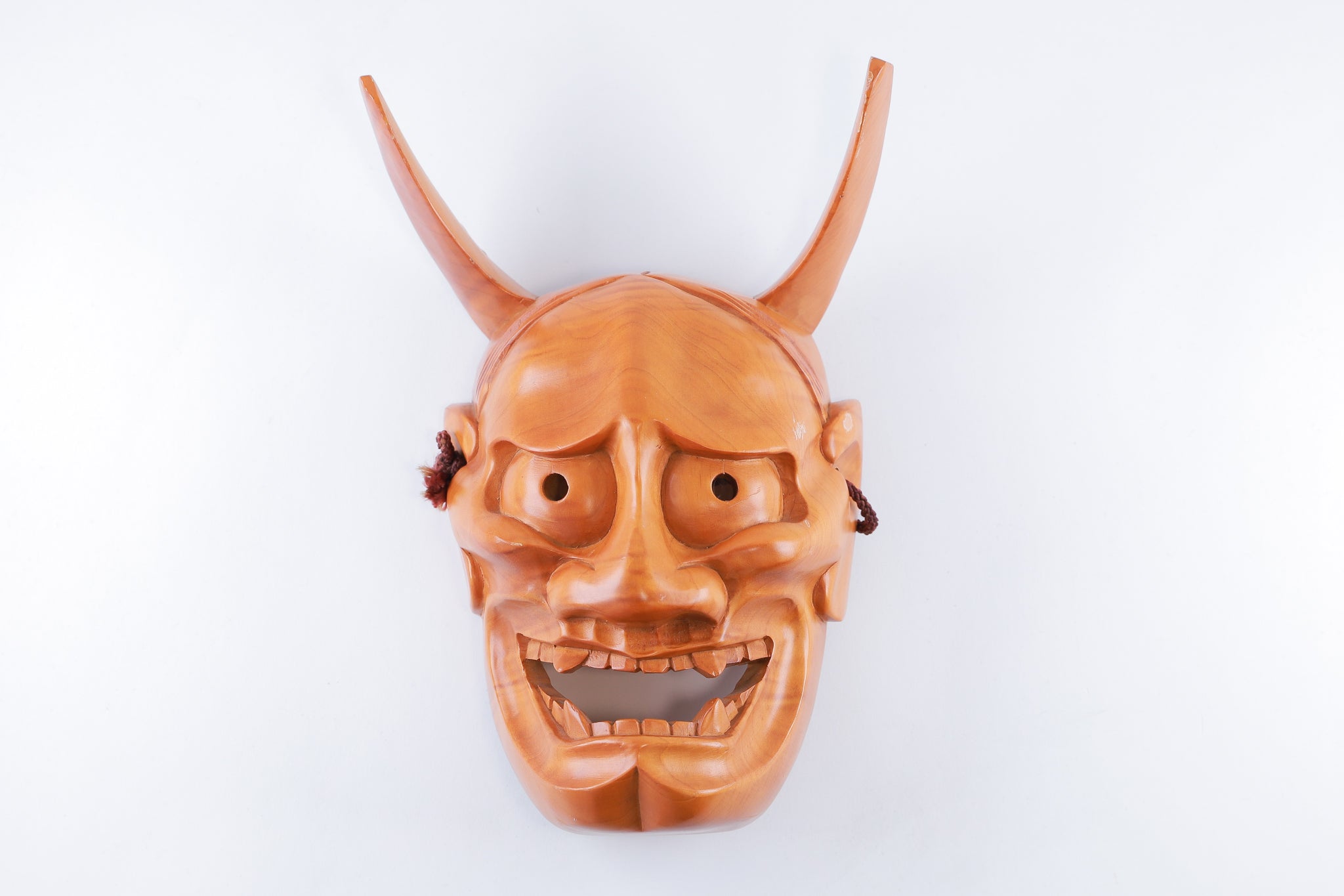 般若 お面 木製 鬼面 開運 魔除け 招福 縁起物 インテリア◆tko482