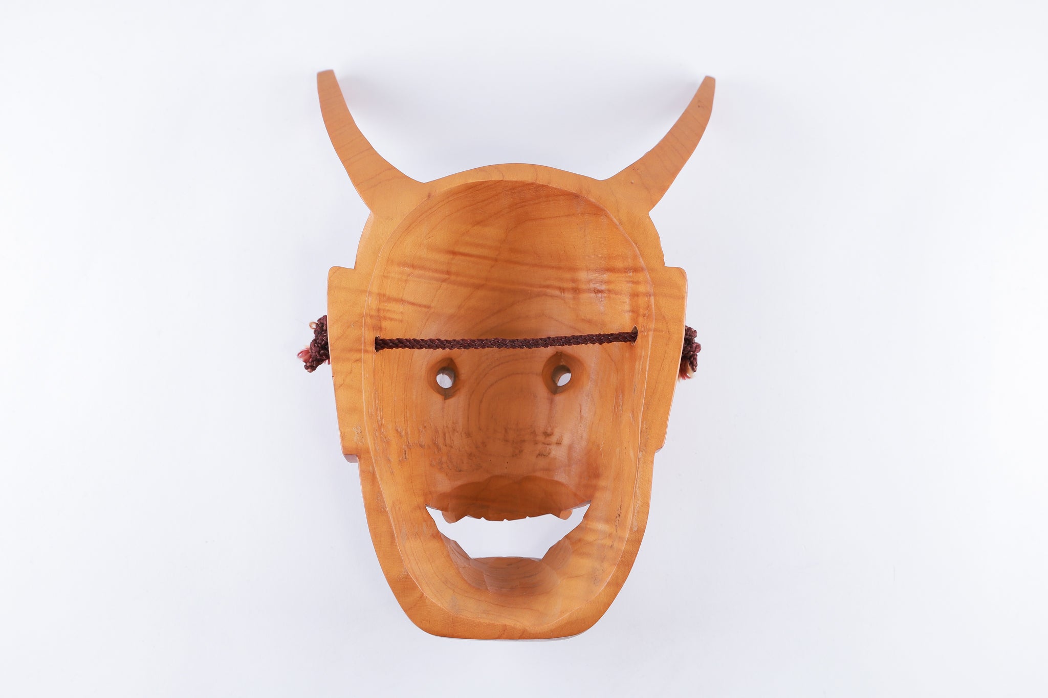 般若 お面 木製 鬼面 開運 魔除け 招福 縁起物 インテリア◆tko482