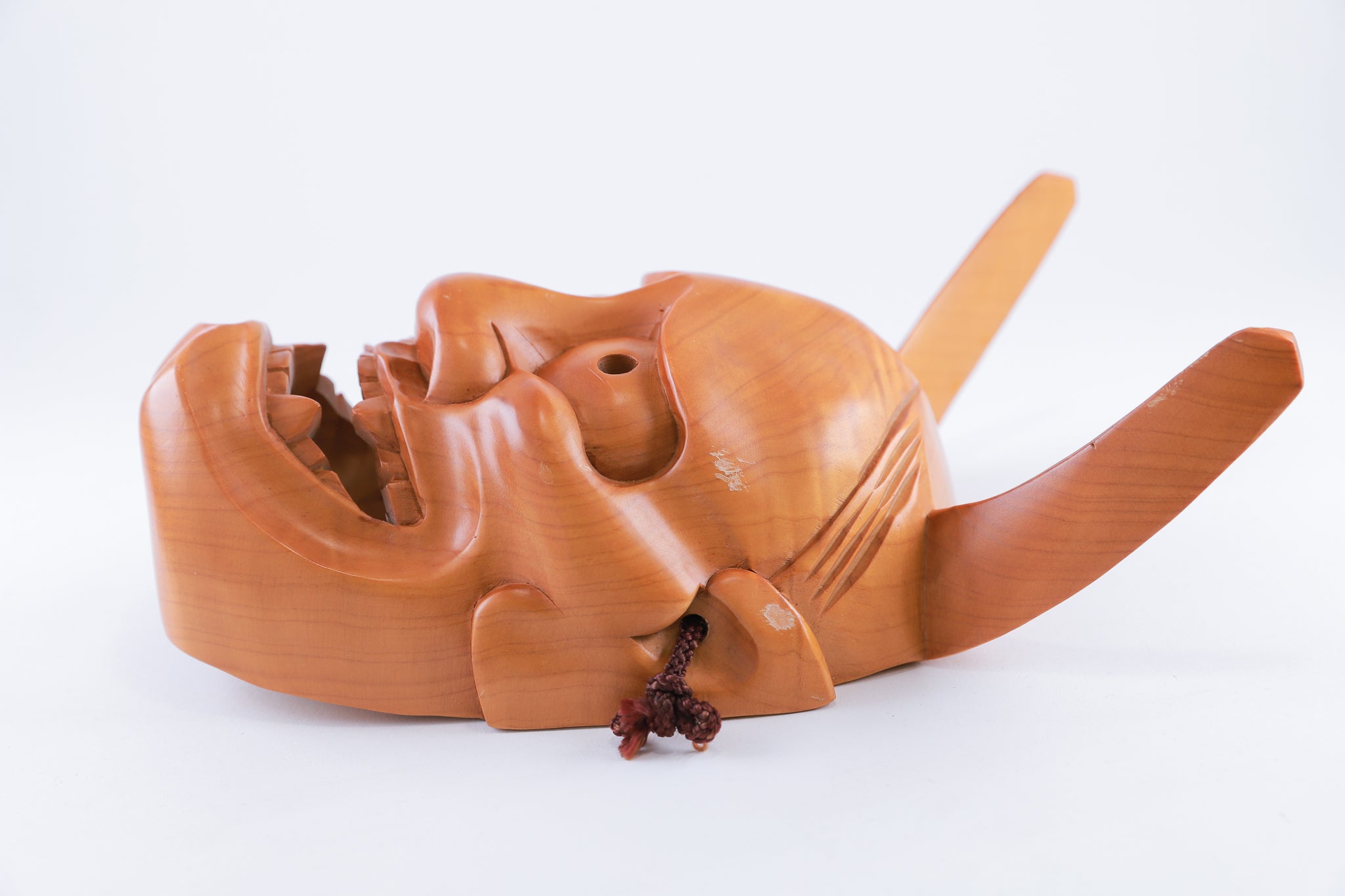 般若 お面 木製 鬼面 開運 魔除け 招福 縁起物 インテリア◆tko482