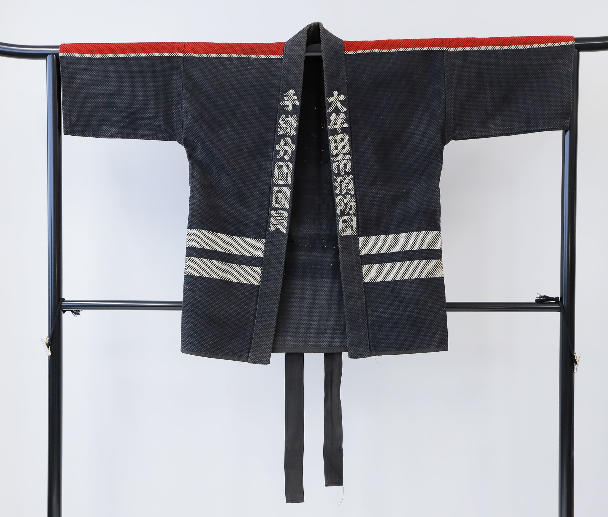 法被 消防団 厚地 はんてん 漢字 ジャパンヴィンテージ 火消し 刺子◆tmhap481