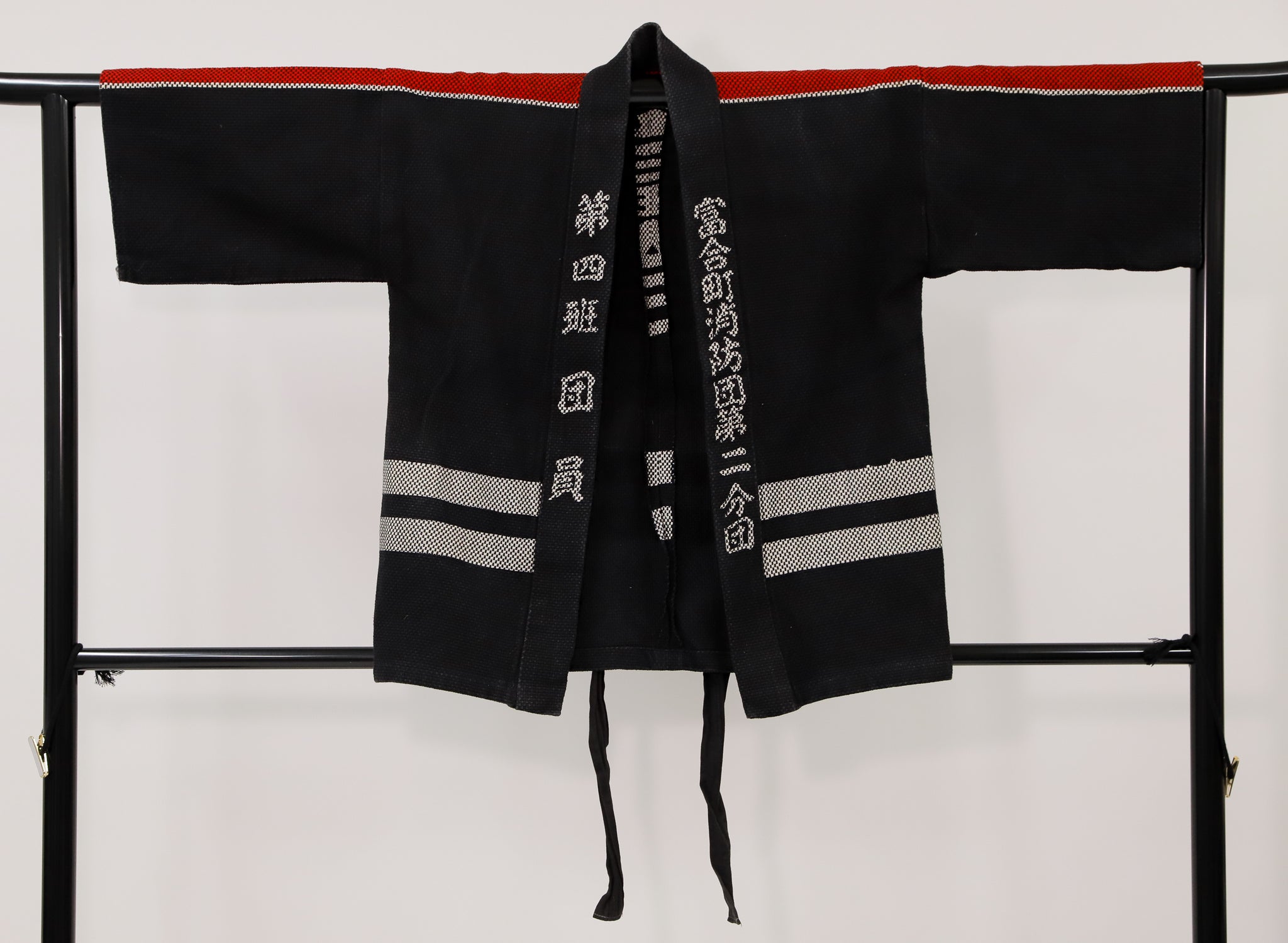 法被 消防団 厚地 はんてん 漢字 ジャパンヴィンテージ 火消し 刺子◆thap487