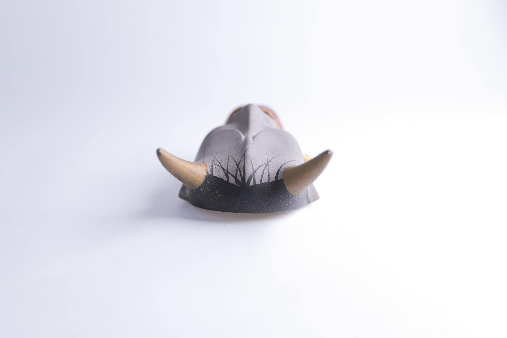 般若 ミニお面 陶器 鬼面 鬼神 能楽 開運 魔除け 招福 縁起物 インテリア◆tko509