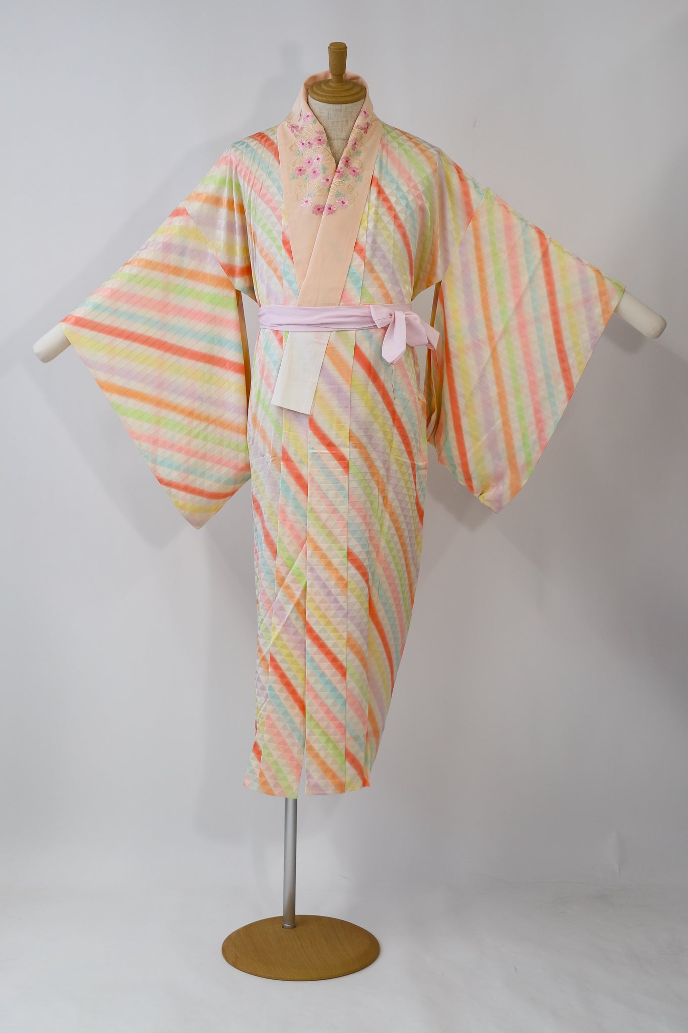 女性カラフル襦袢 シルク リユース◆twj532