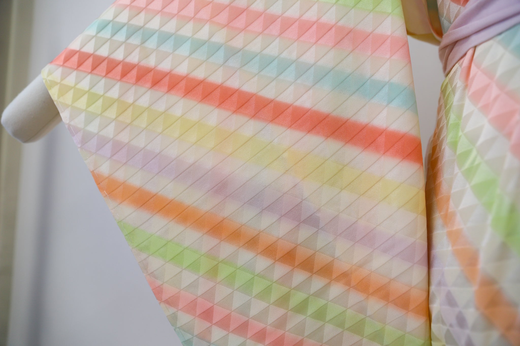 女性カラフル襦袢 シルク リユース◆twj532