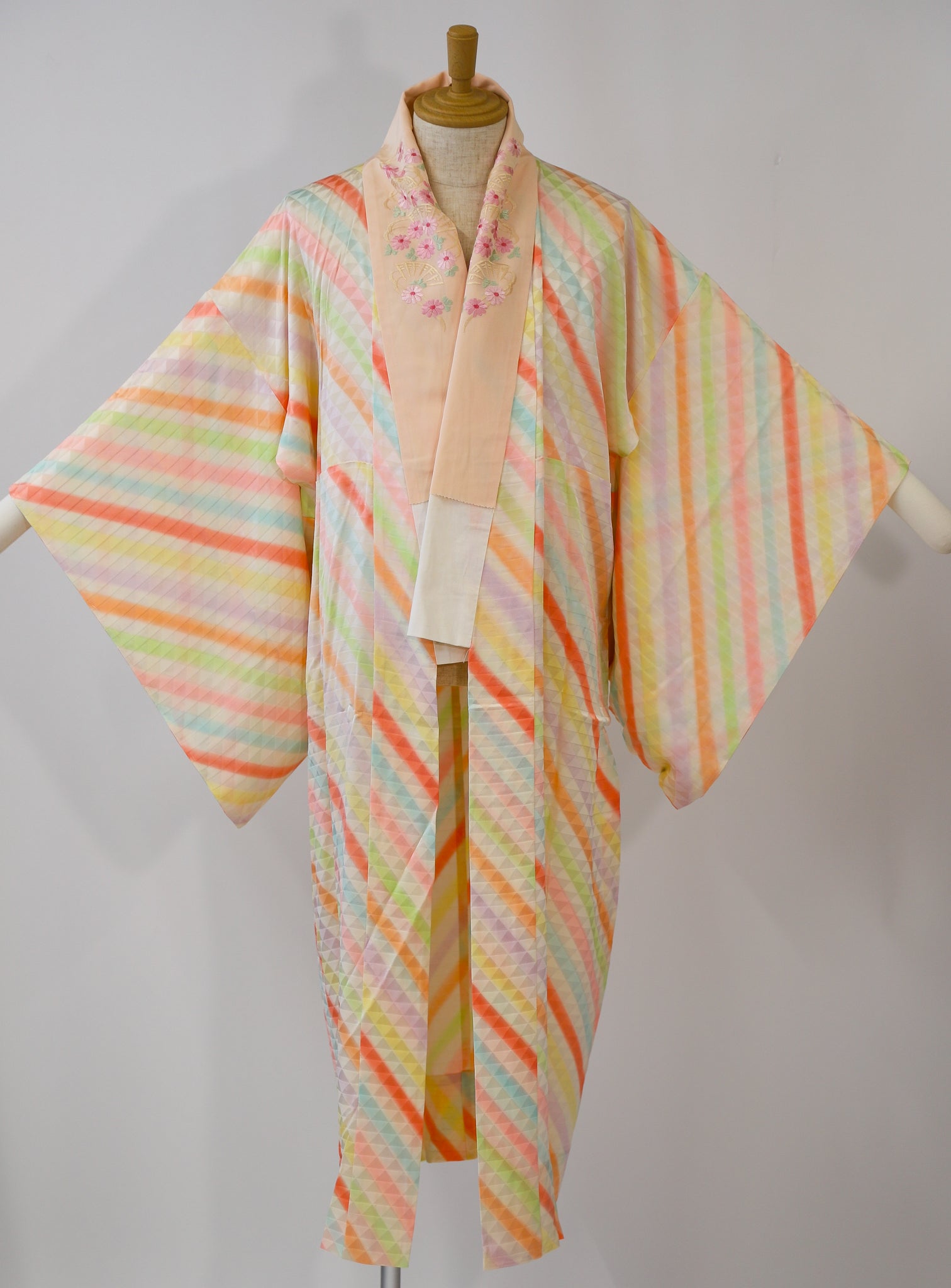 女性カラフル襦袢 シルク リユース◆twj532