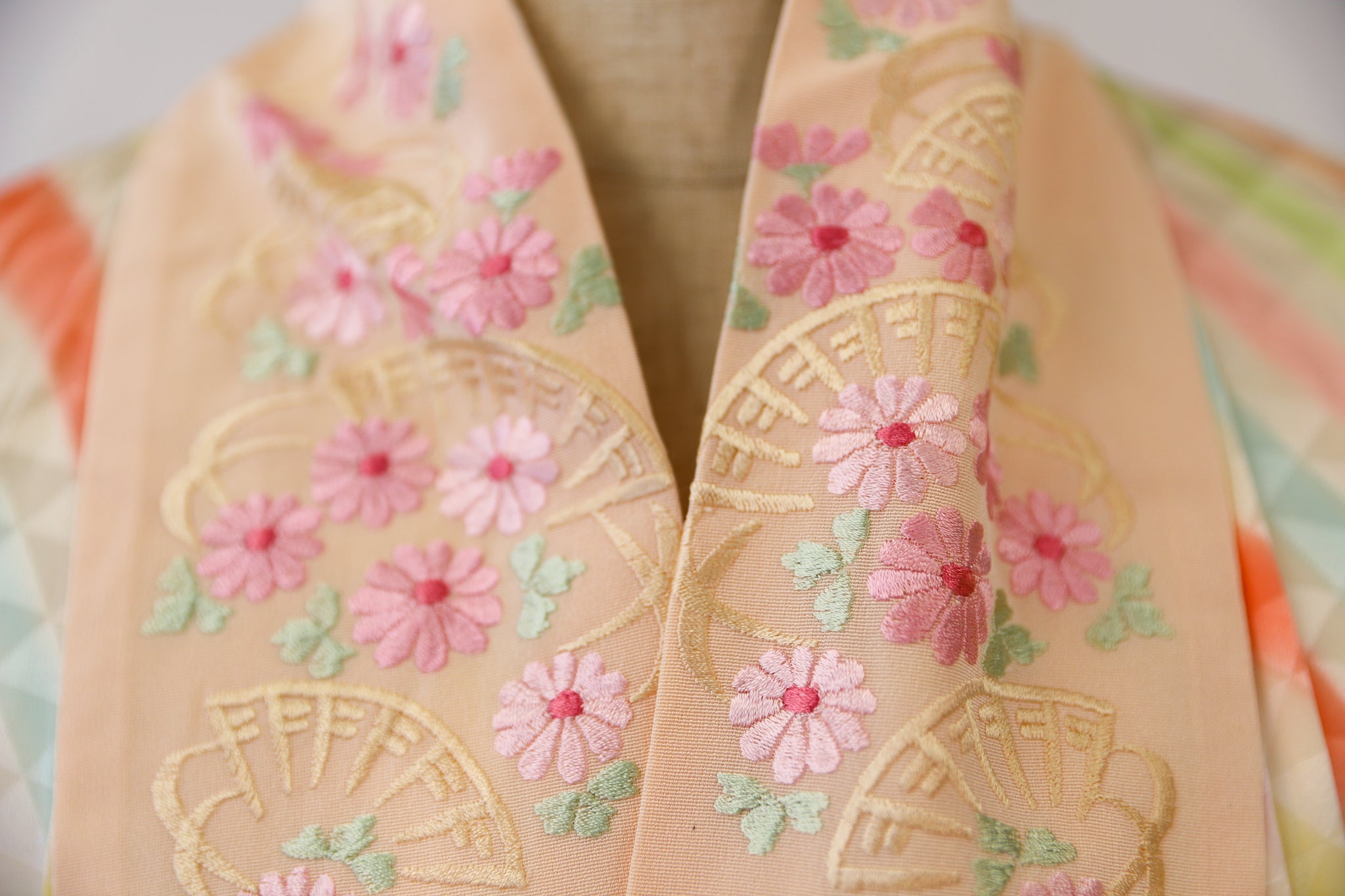 女性カラフル襦袢 シルク リユース◆twj532