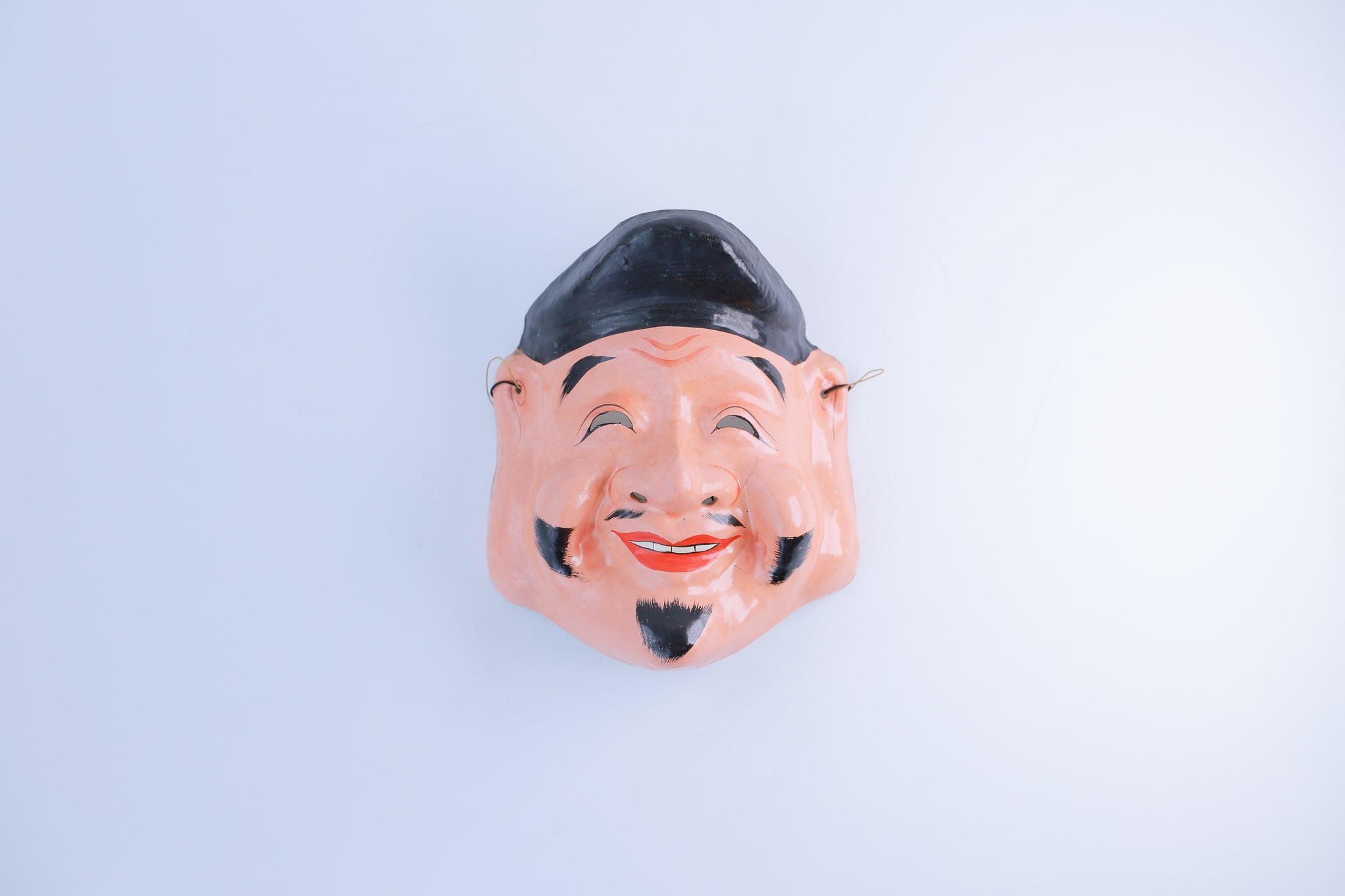 Set of 2 Masks: Okame & Seven Lucky Gods with Hanging Attachment for Wall Decor
