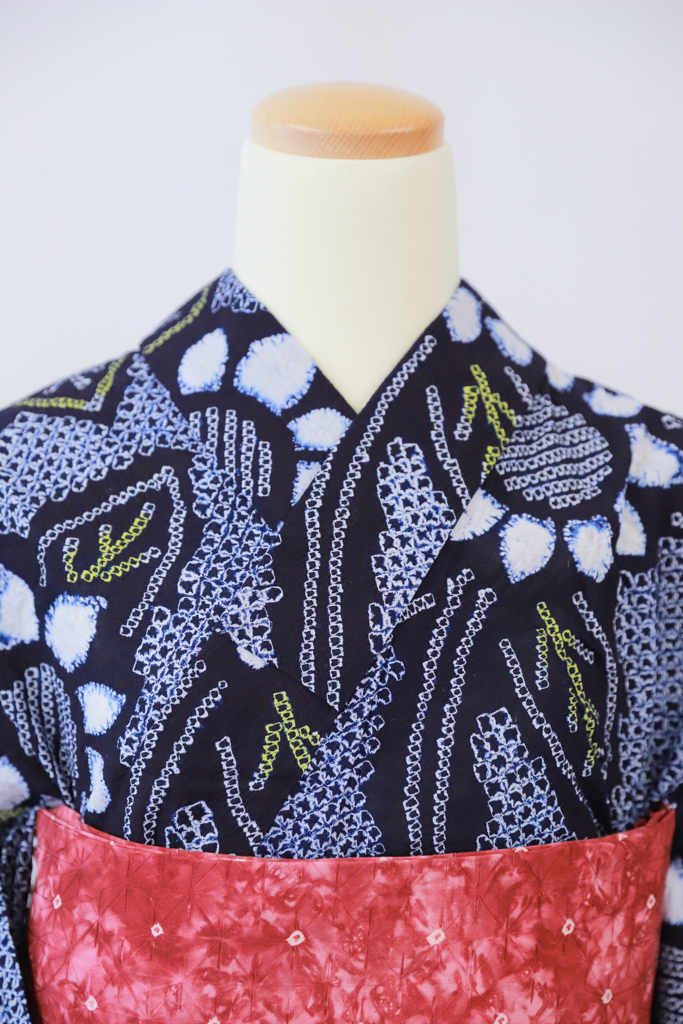 ★セット買い 浴衣+帯+かごバッグ リユース◆twys558