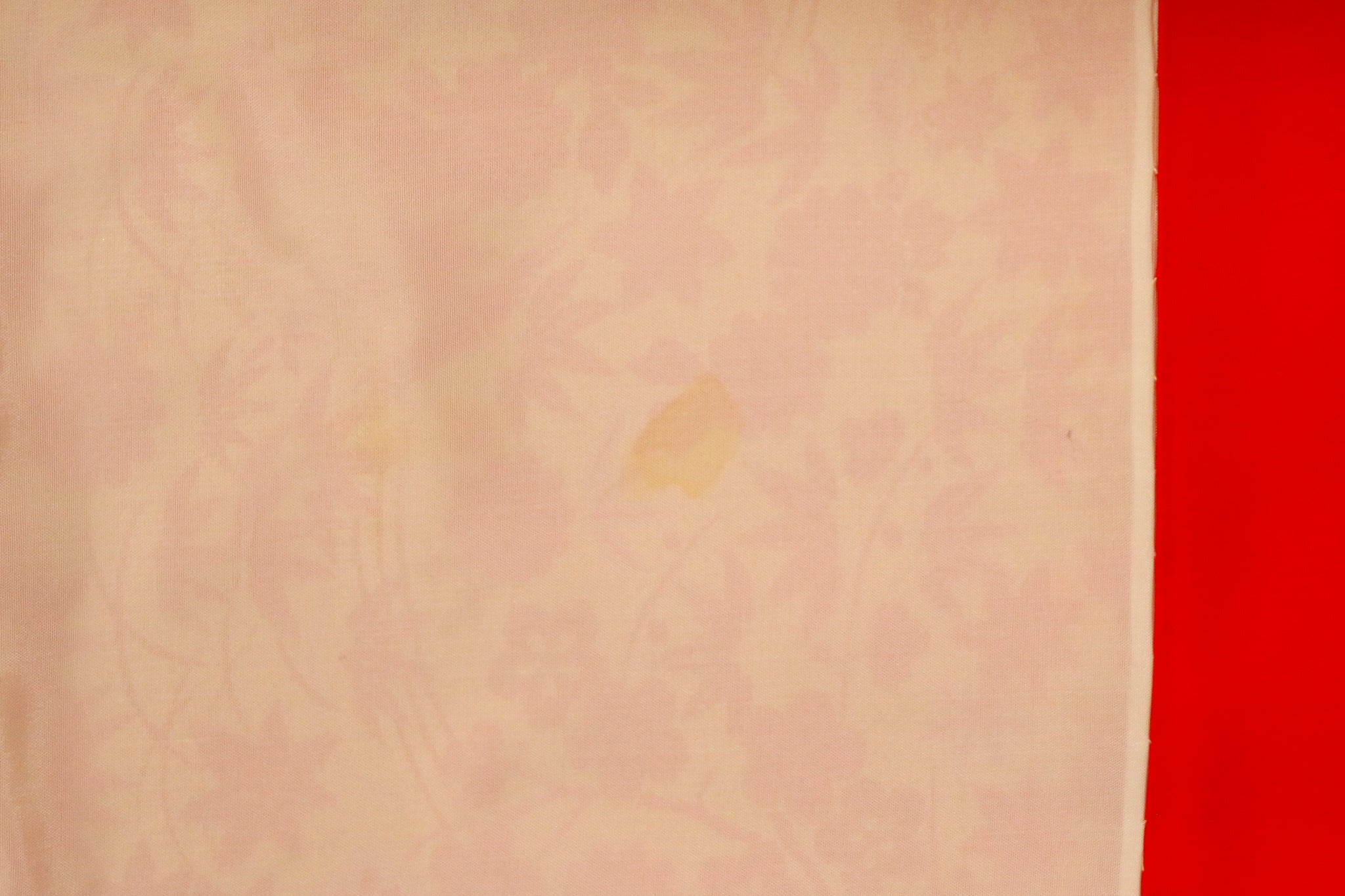 Red Bridal “Hikizuri” Kimono – Embroidered Floral Pattern / 朱赤の引き振袖・金糸の総柄刺繍◆twff714