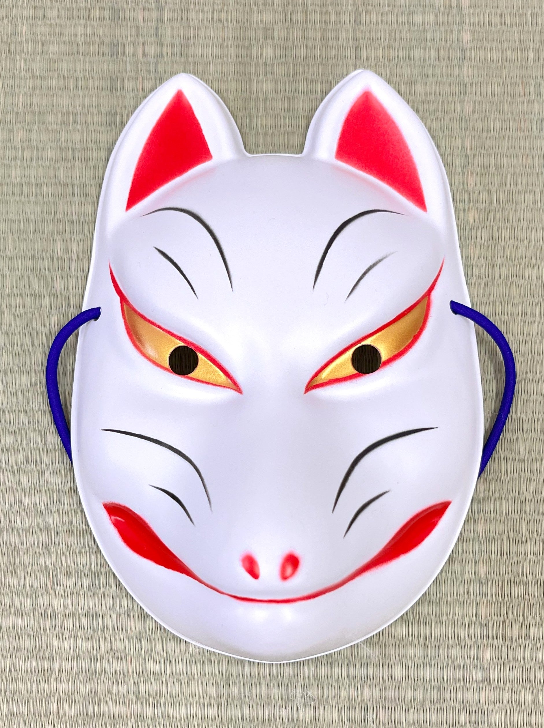 KM048 狐 お面 白 開運 魔除け 招福 縁起物 壁掛け 新品