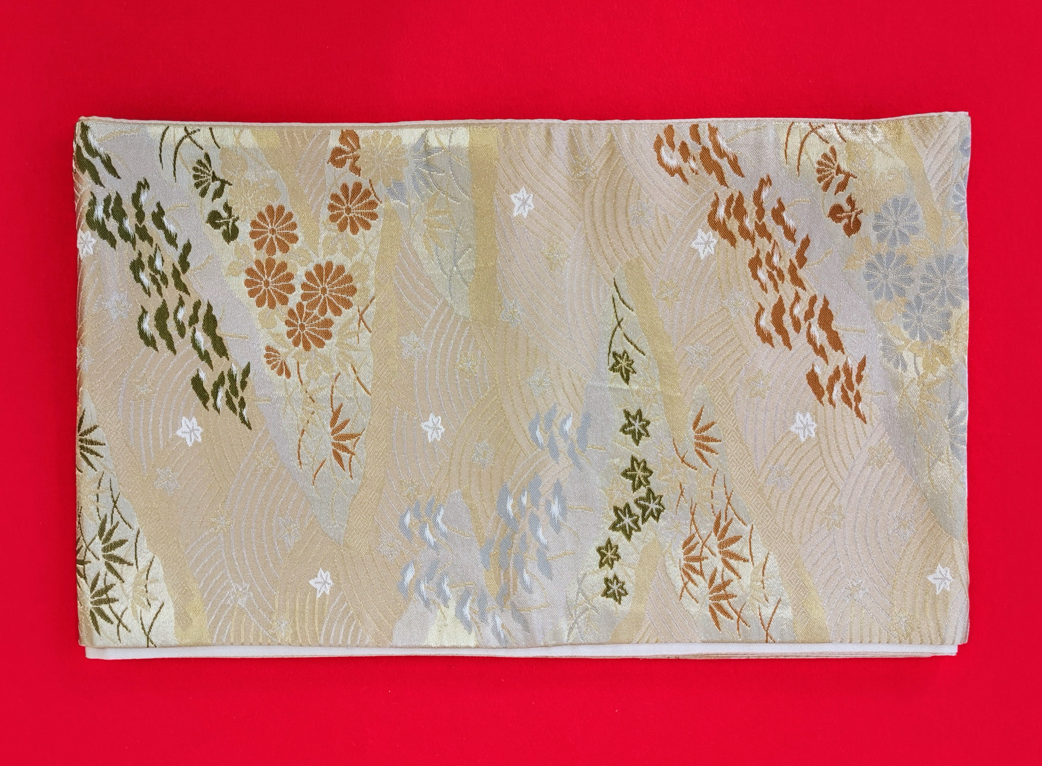 袋帯 5枚まとめ売り シルバー/白系 女性 中古品 和装 和装小物 リメイク 古布リメイク ハギレ 帯 和◆toh192