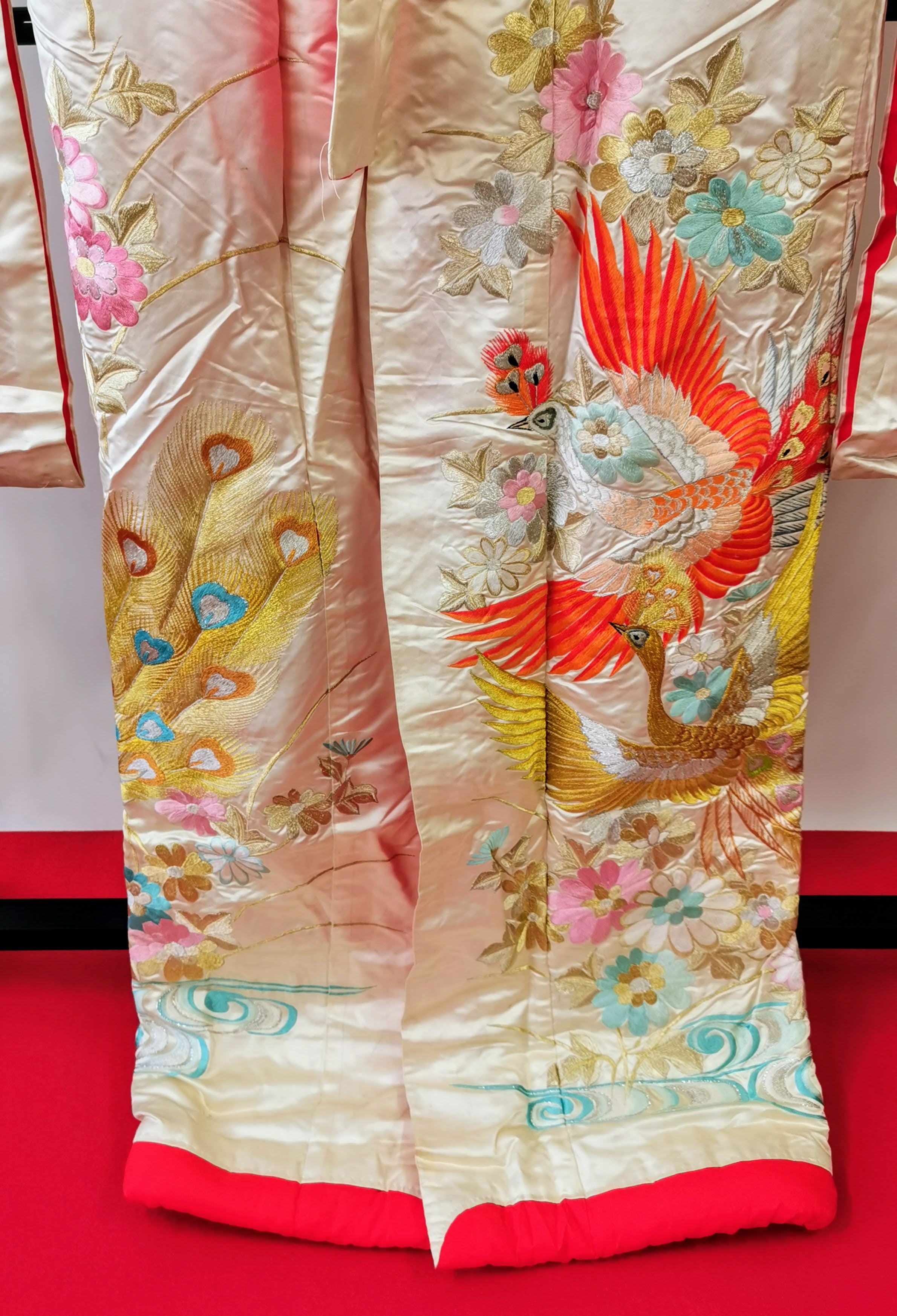 お引きずり 花嫁衣装 結婚式 豪華 刺繍 婚礼 ウエディング 古着◆twff221