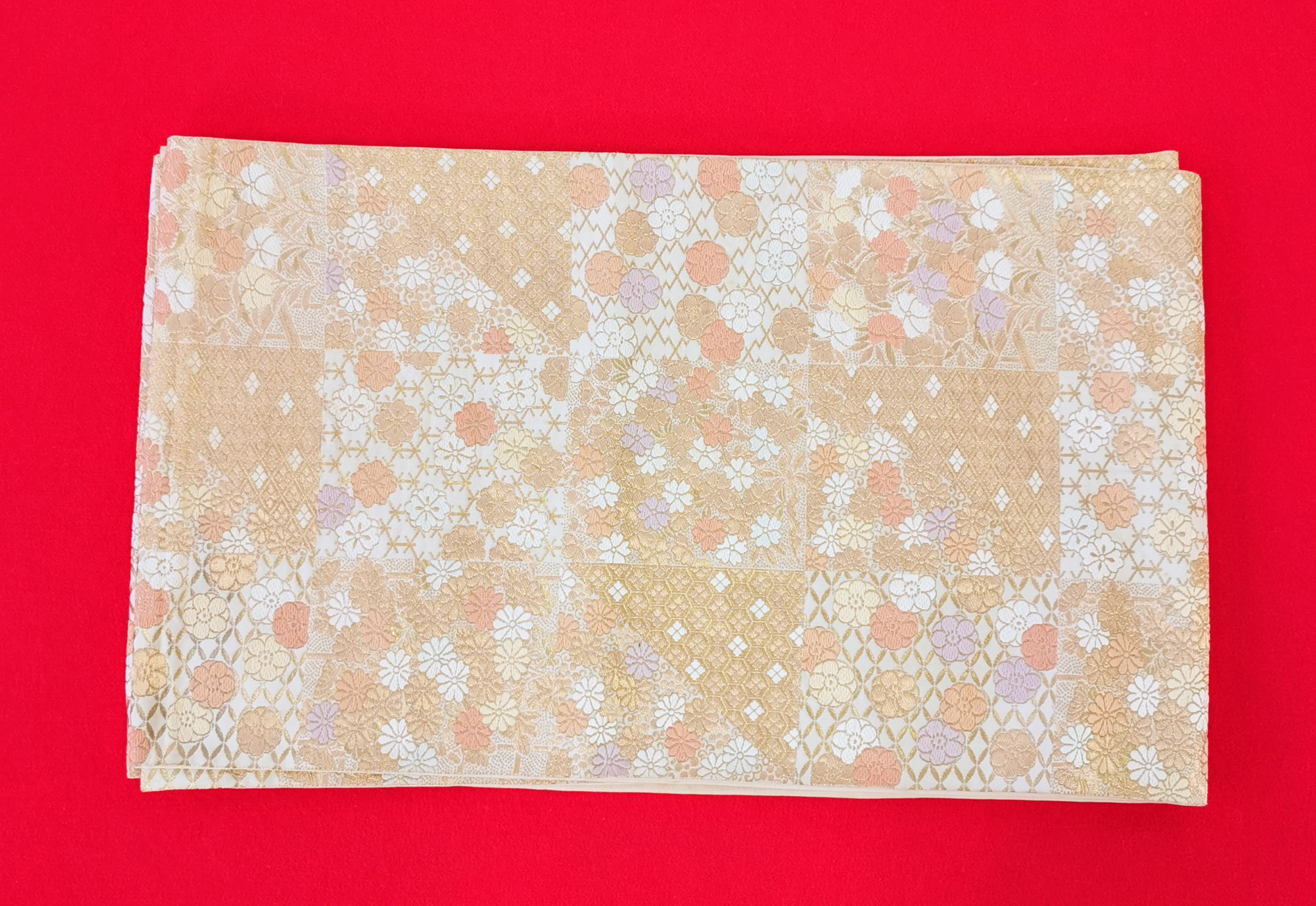 袋帯 5枚まとめ売り ゴールド系 女性 中古品 和装 和装小物 リメイク 古布リメイク ハギレ 帯 和柄 和装帯◆toh191