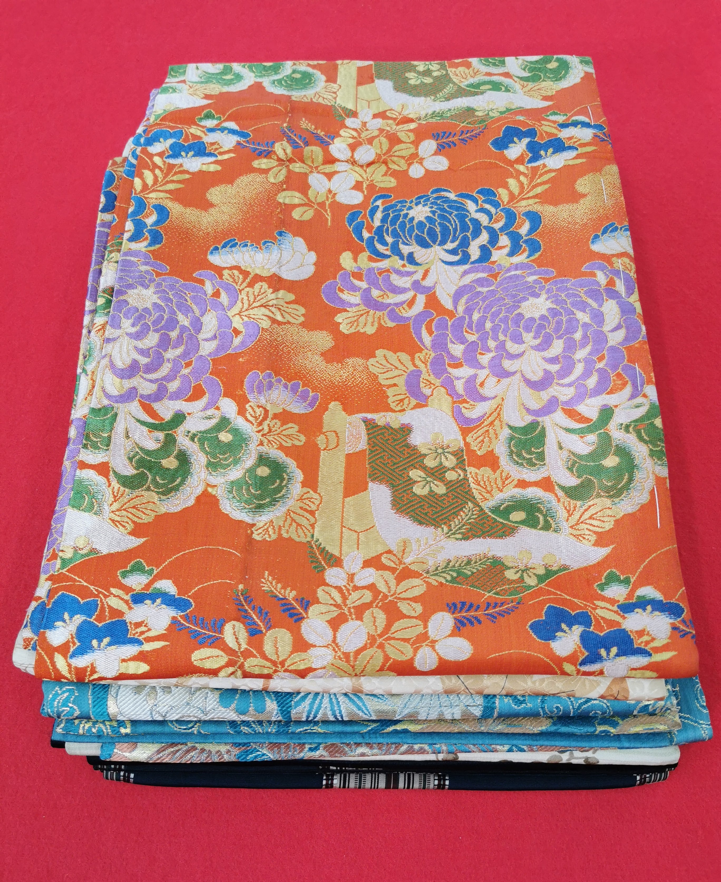 袋帯 5枚まとめ売り 中古品 和装 和装小物 リメイク 古布リメイク ハギレ 帯 和柄 和装帯◆tof190