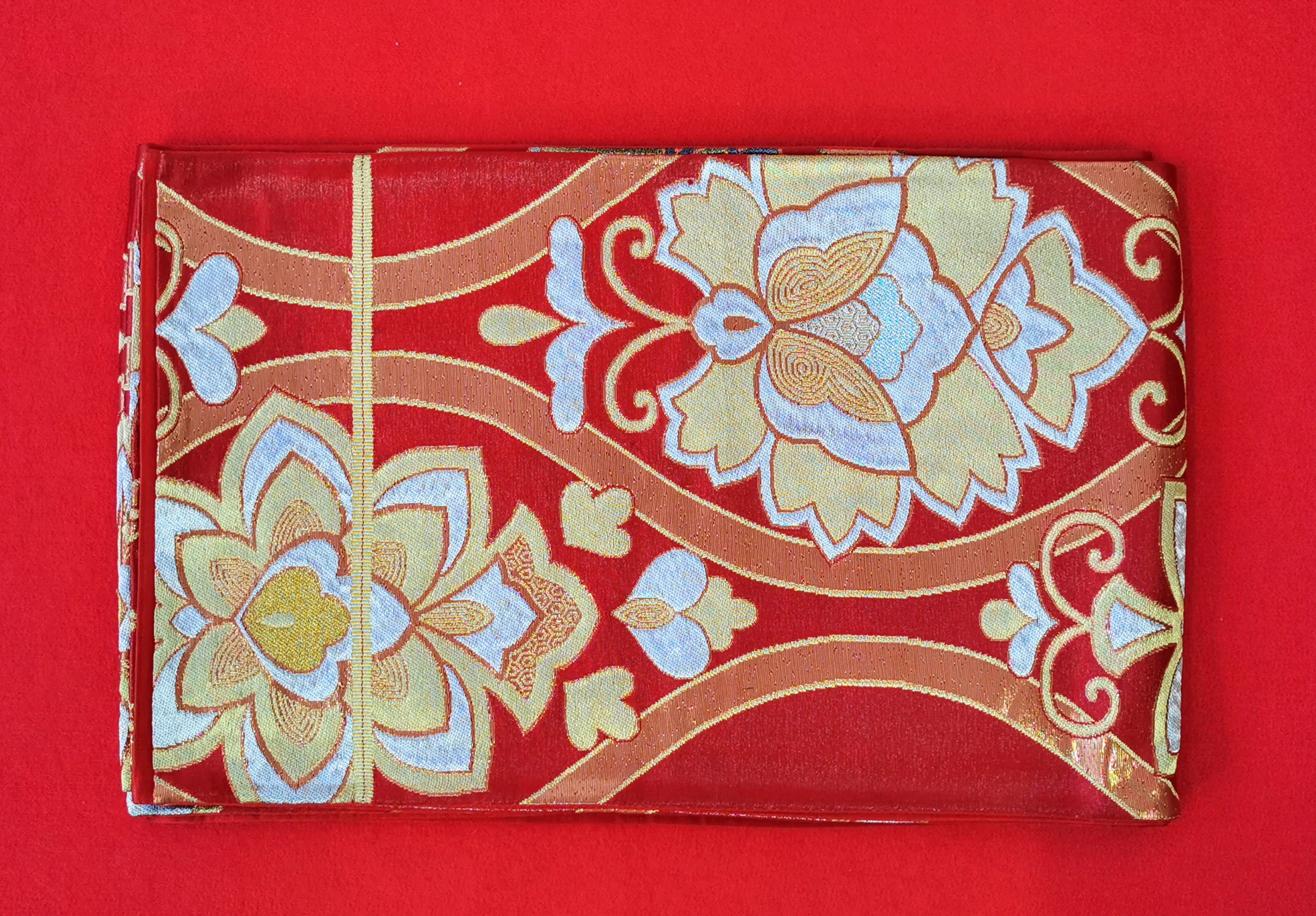 袋帯 5枚まとめ売り 赤系 女性 中古品 和装 和装小物 リメイク 古布リメイク ハギレ 帯 和柄 和装帯◆toh194