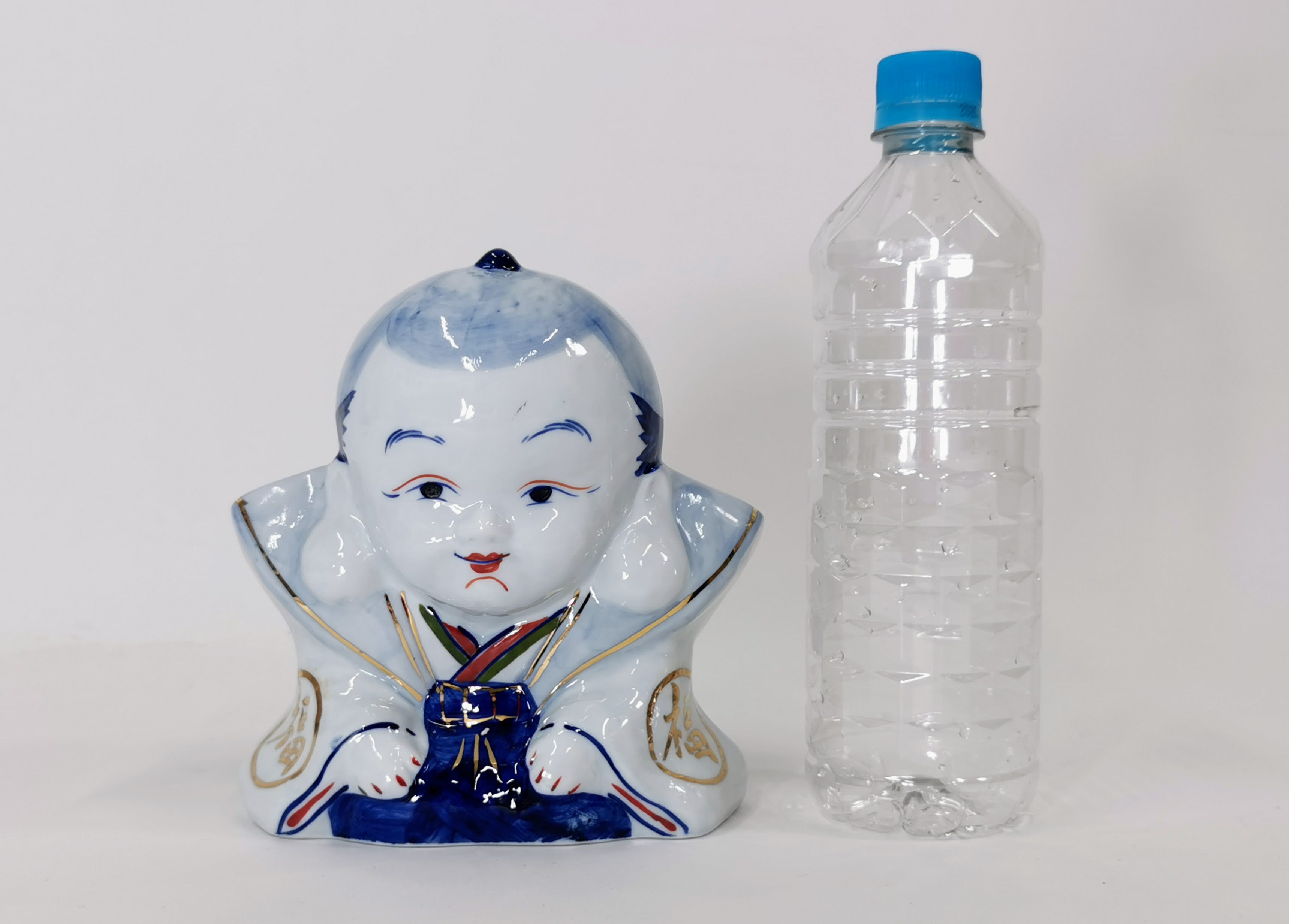 福助 箱付き 招福 レトロ 置物 日本 人形 艶人形 縁起物 骨董品 アンティーク 中古品◆tk288