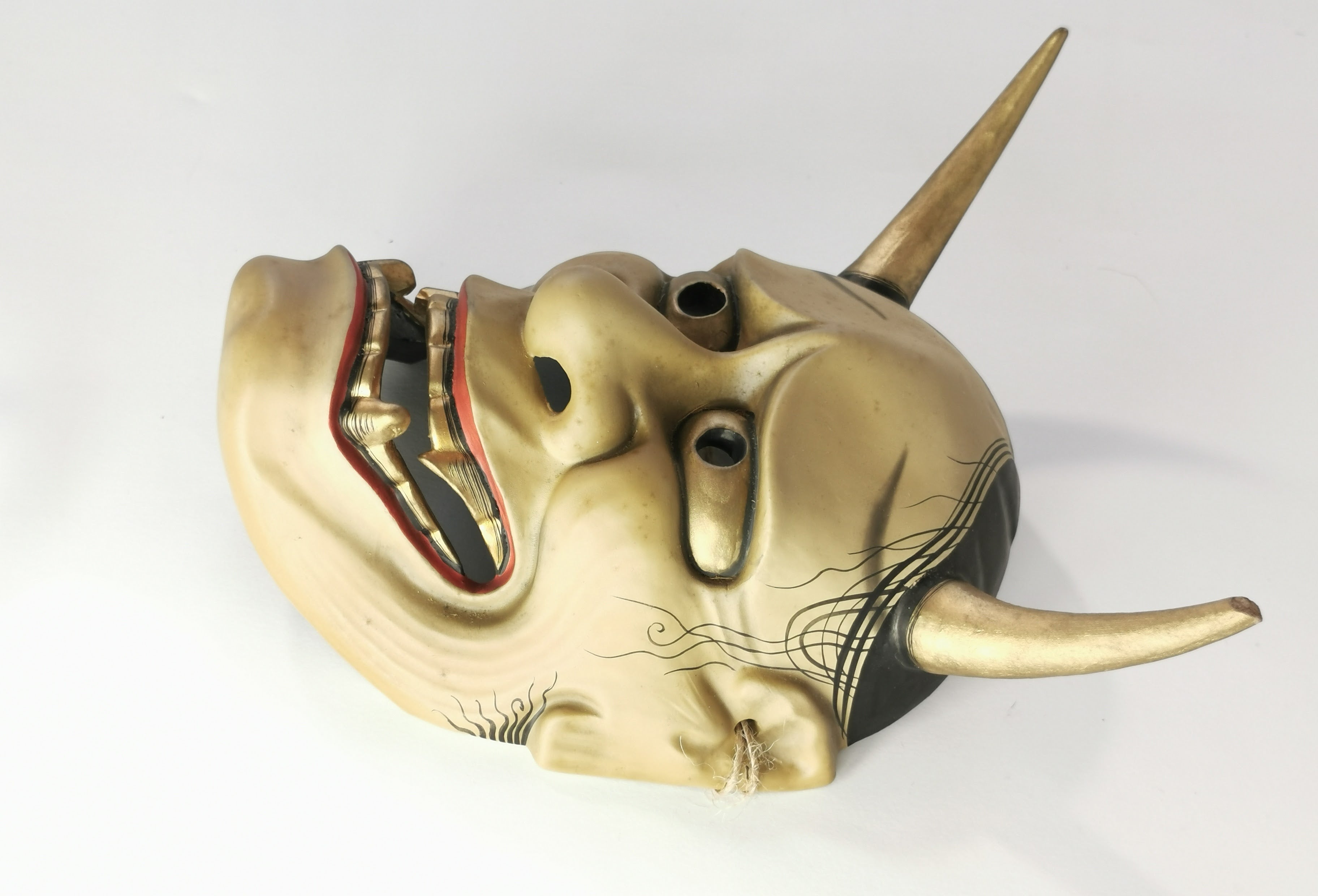 般若 お面 陶器 能面 鬼面 鬼神 能楽 開運 魔除け 招福 縁起物 インテリア◆toh150