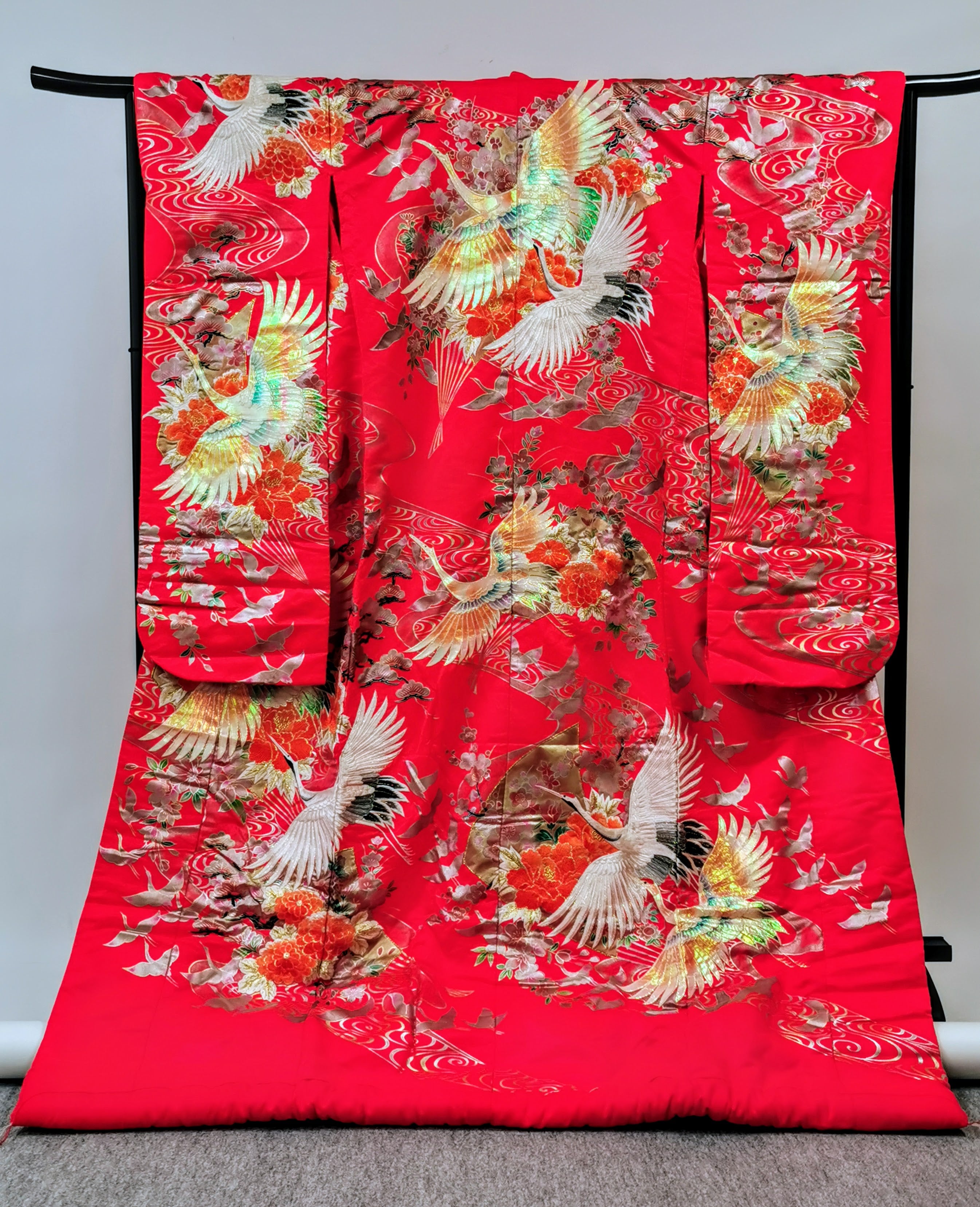 色打掛 豪華 金銀箔 花嫁衣装 刺繍 婚礼 結婚式 古着◆twku106