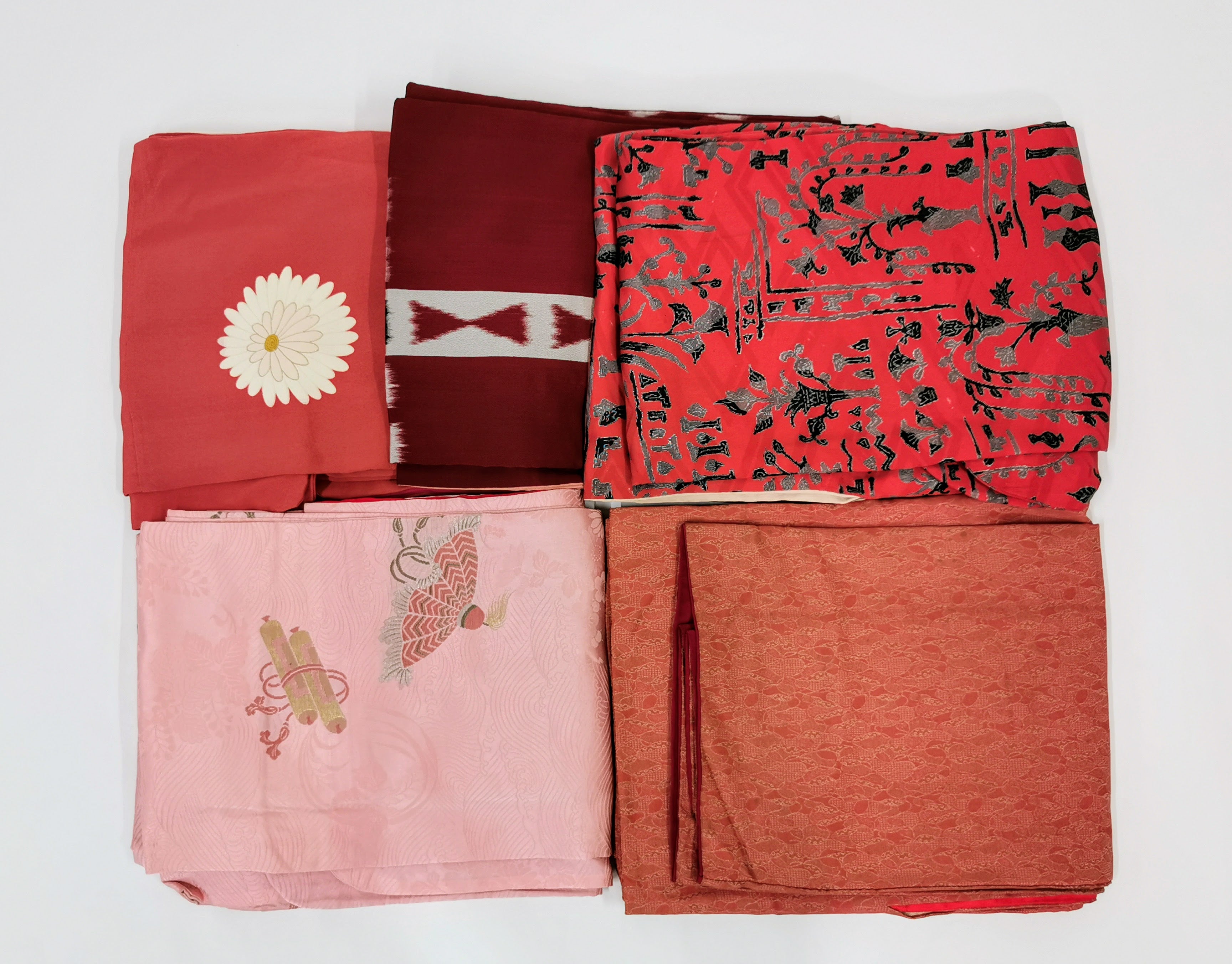 暖色系/着物まとめ売り5点 リユース◆twkn374