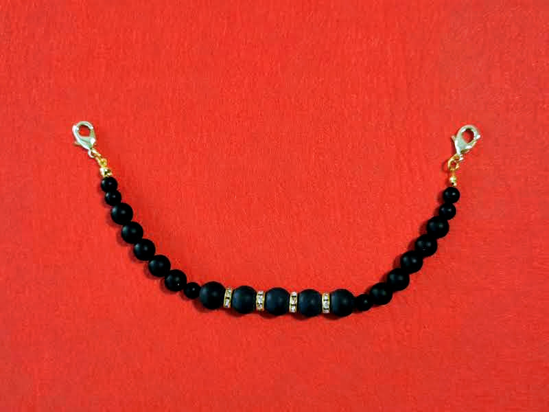 ビーズ 羽織紐 黒 男女兼用 中古品◆thh271