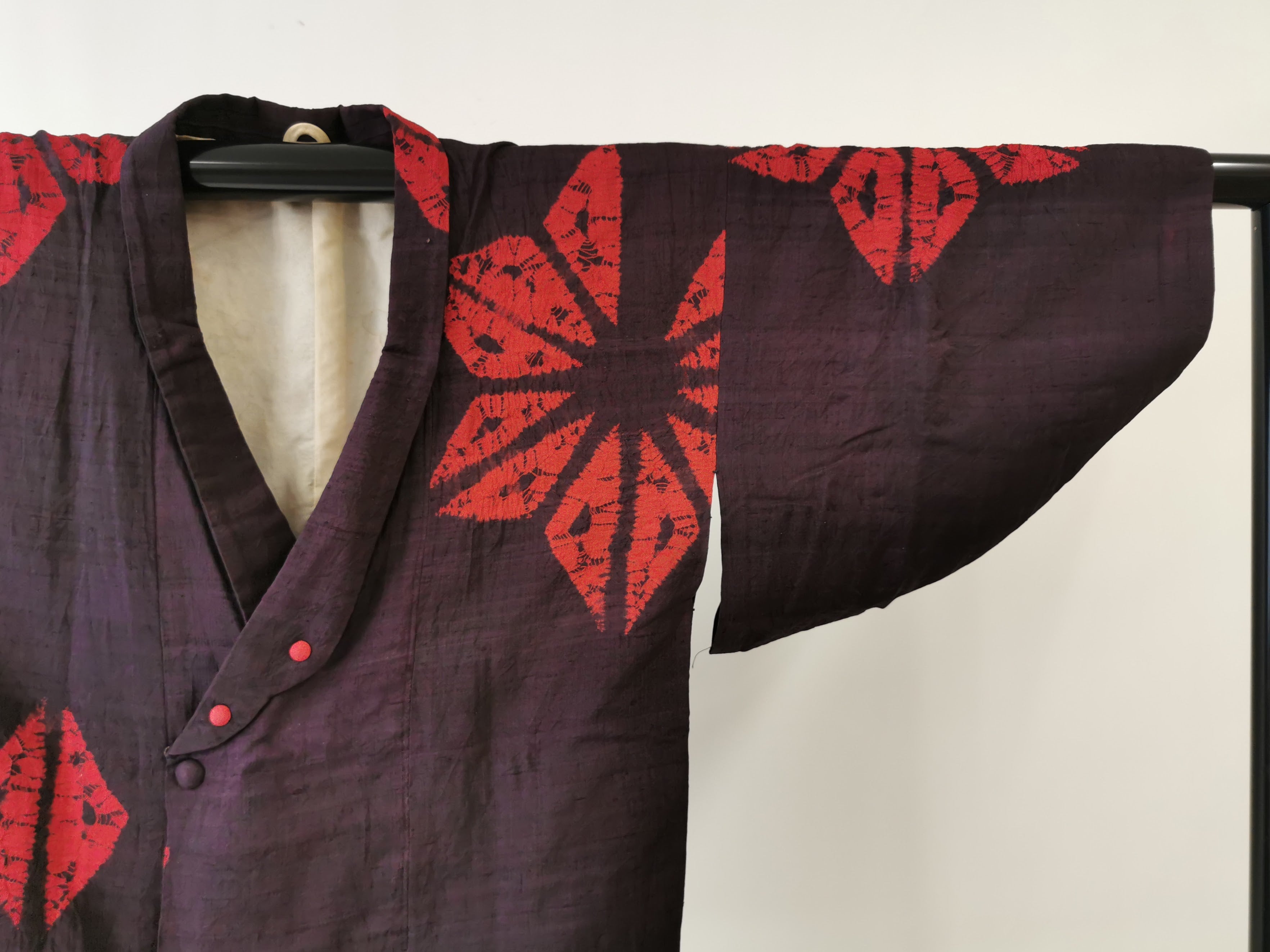 着物コート 羽織 かんたん着用 古着 和服◆twha124