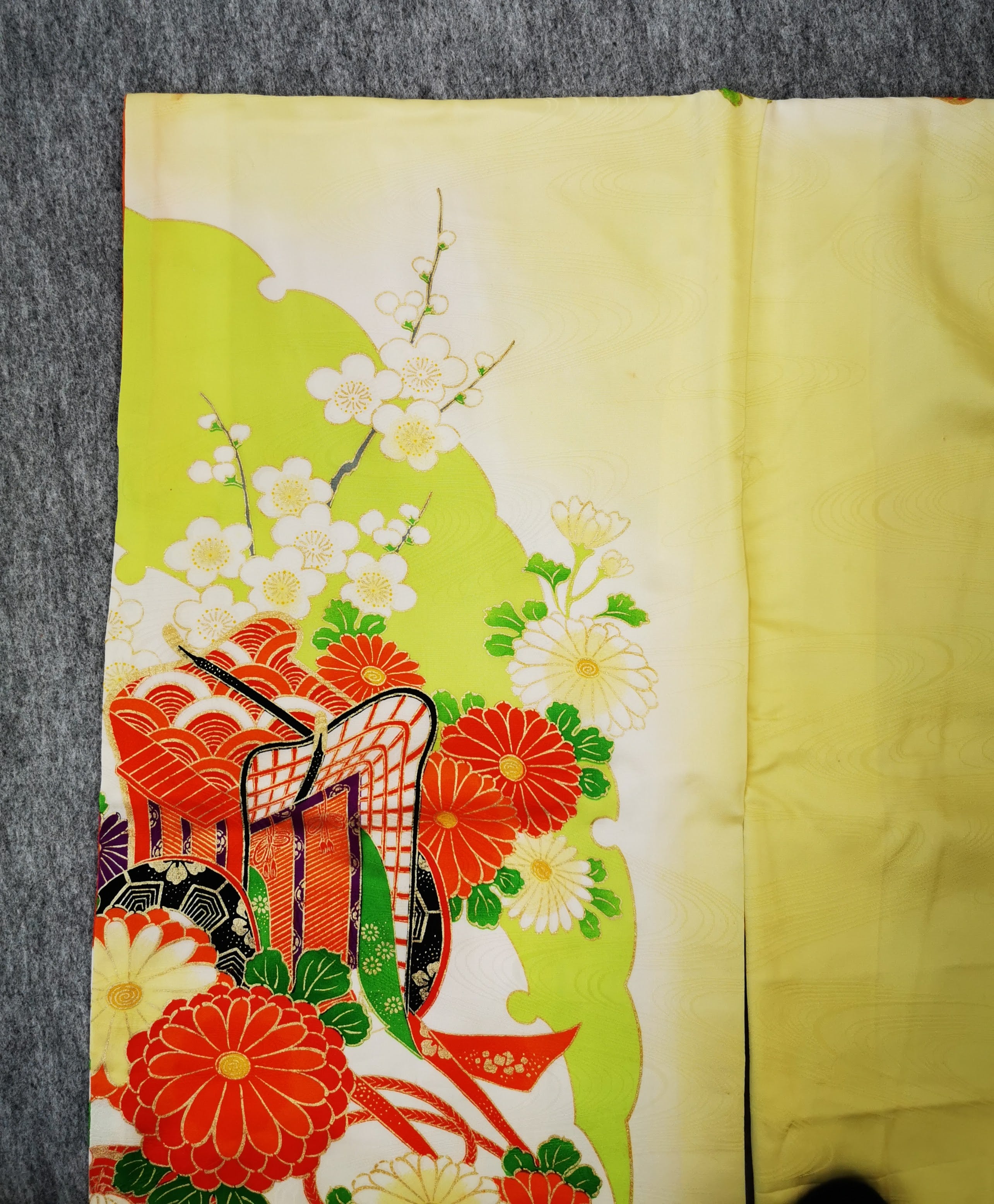 KJ059 Kids Women's Kimono used Japanese clothes