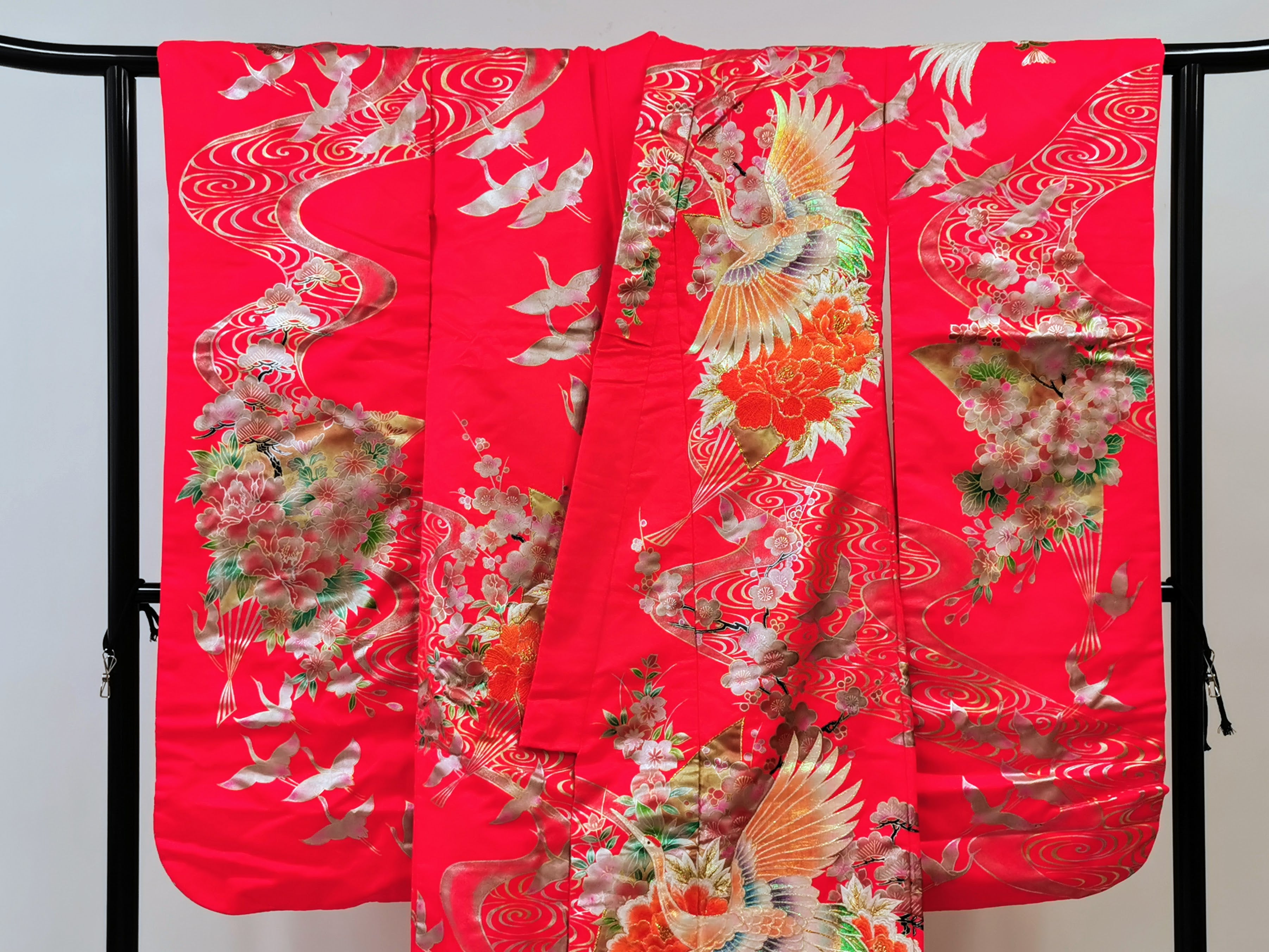 色打掛 豪華 金銀箔 花嫁衣装 刺繍 婚礼 結婚式 古着◆twku106