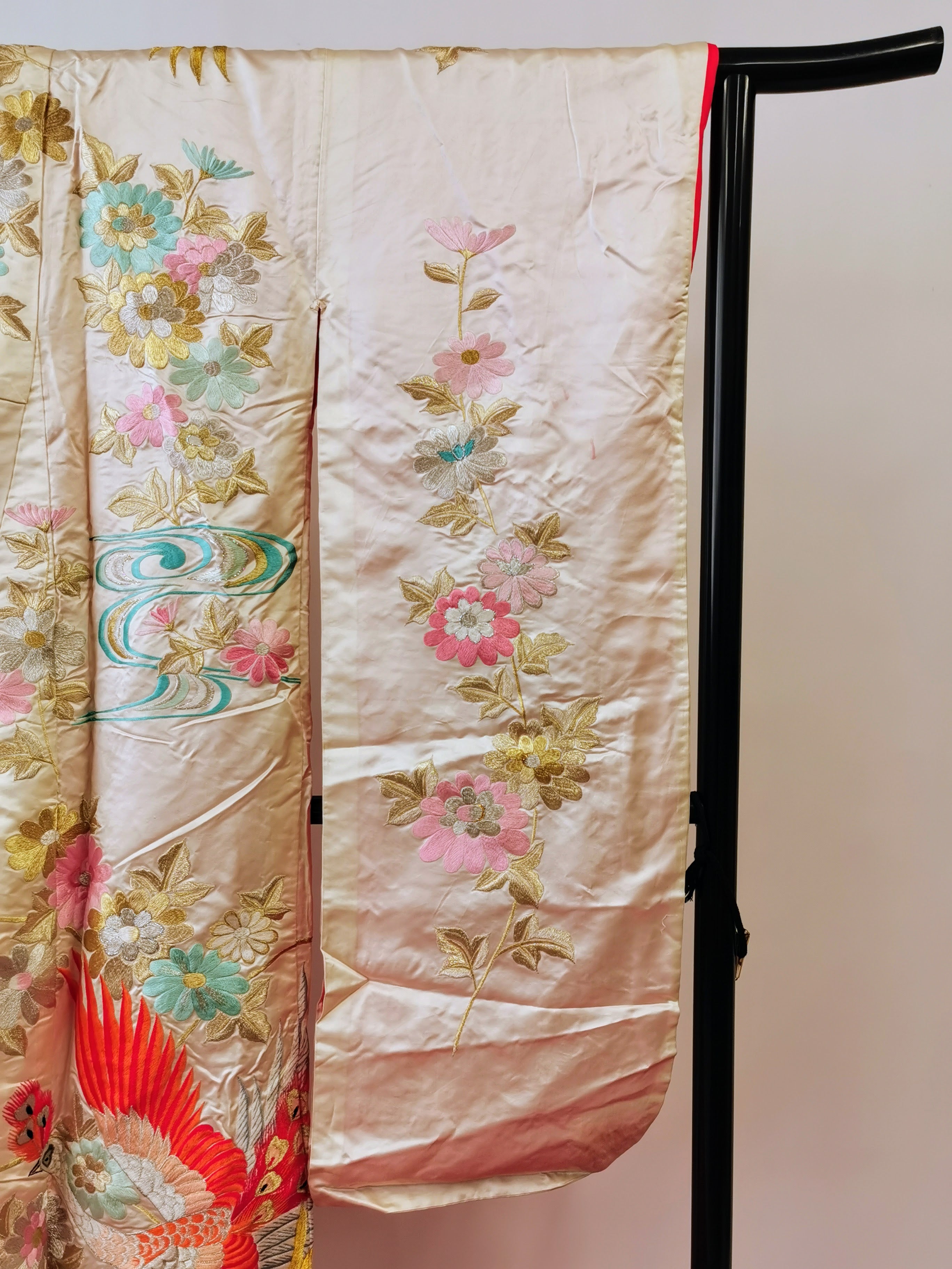 お引きずり 花嫁衣装 結婚式 豪華 刺繍 婚礼 ウエディング 古着◆twff221