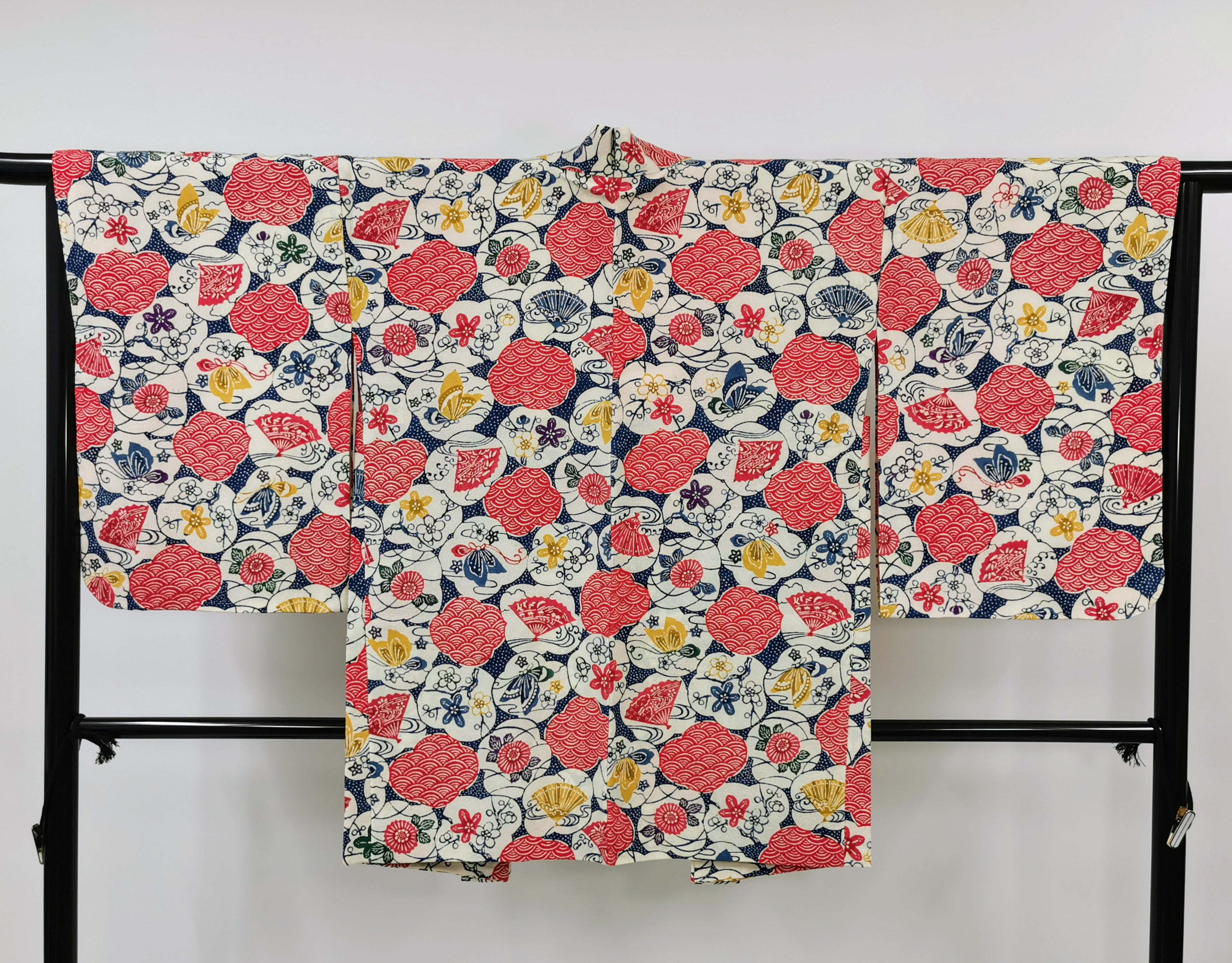 羽織 正絹 ちりめん アンティーク リユース◆twh376