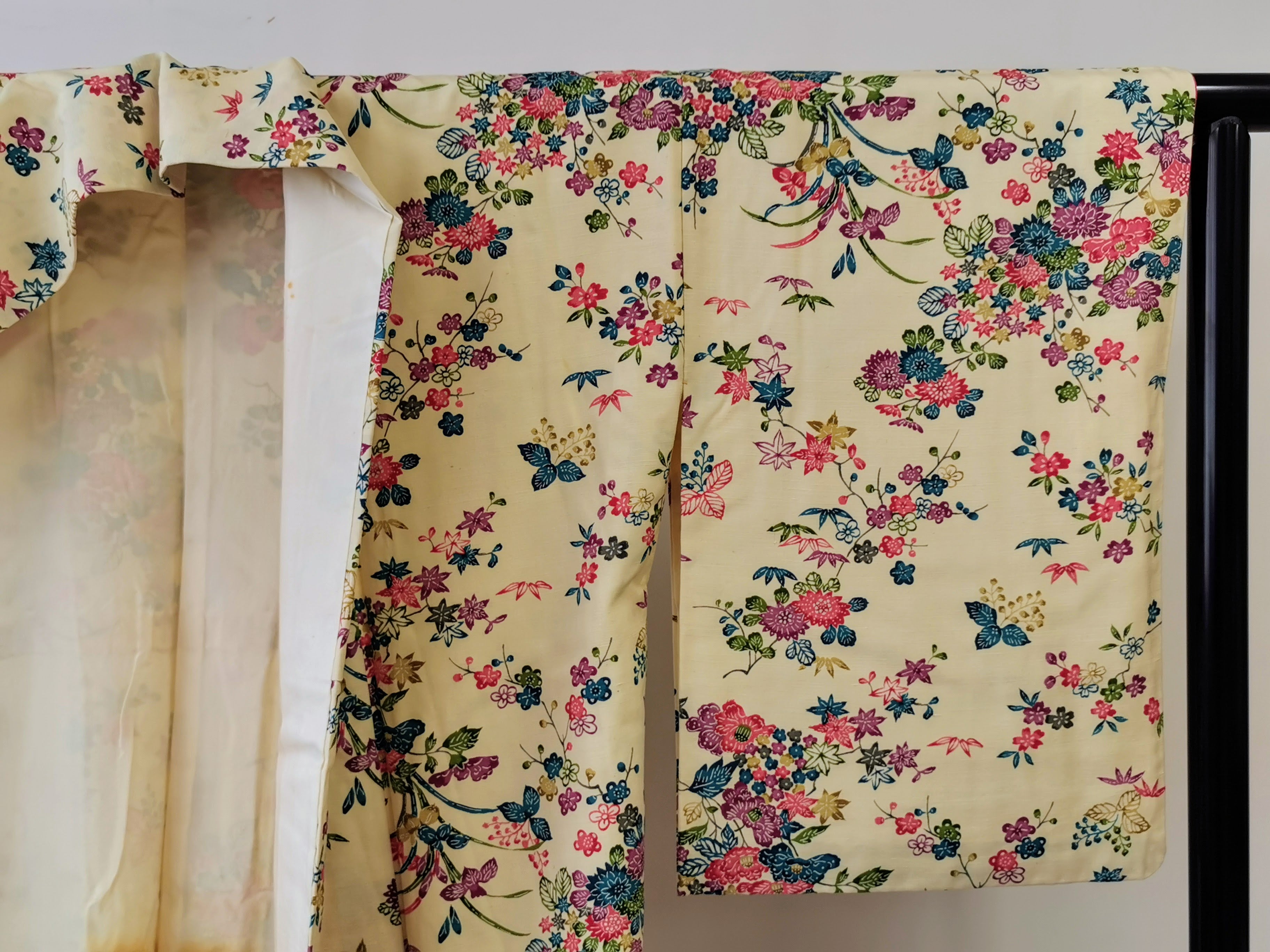 着物 小紋 型染め 古着◆twkk142