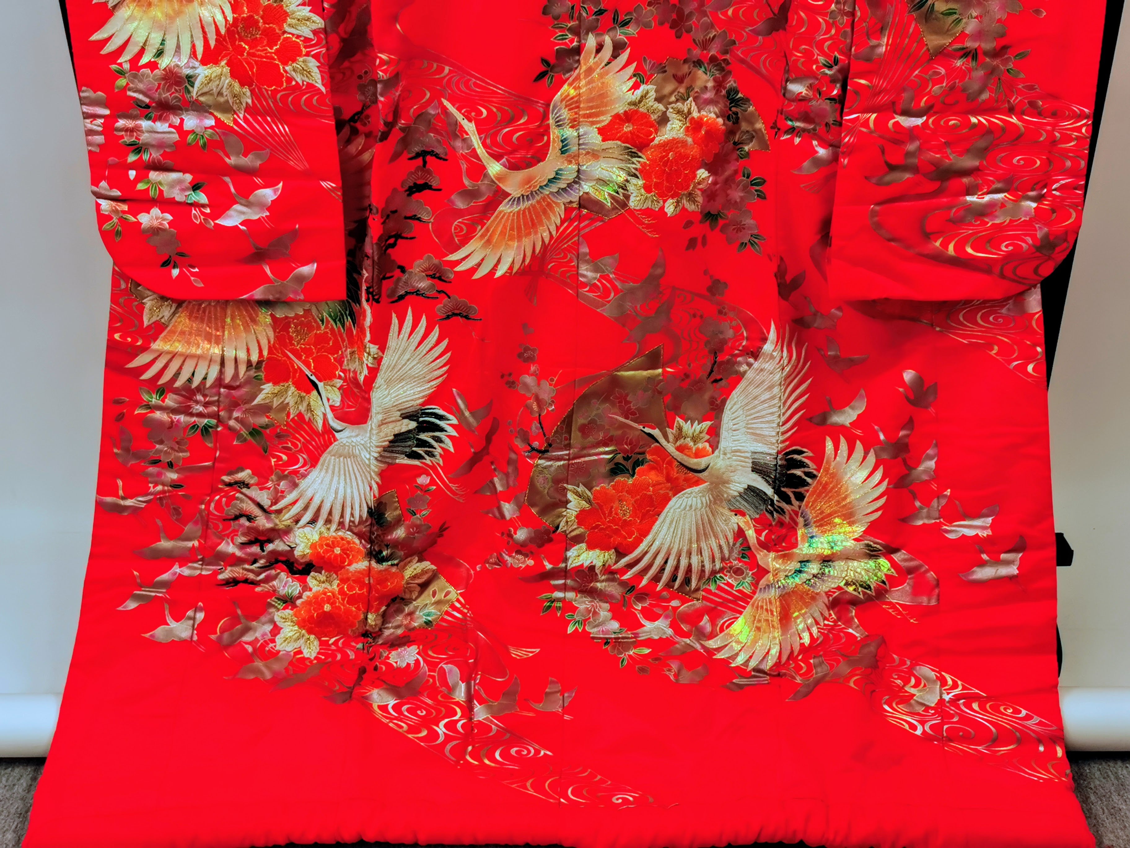 色打掛 豪華 金銀箔 花嫁衣装 刺繍 婚礼 結婚式 古着◆twku106